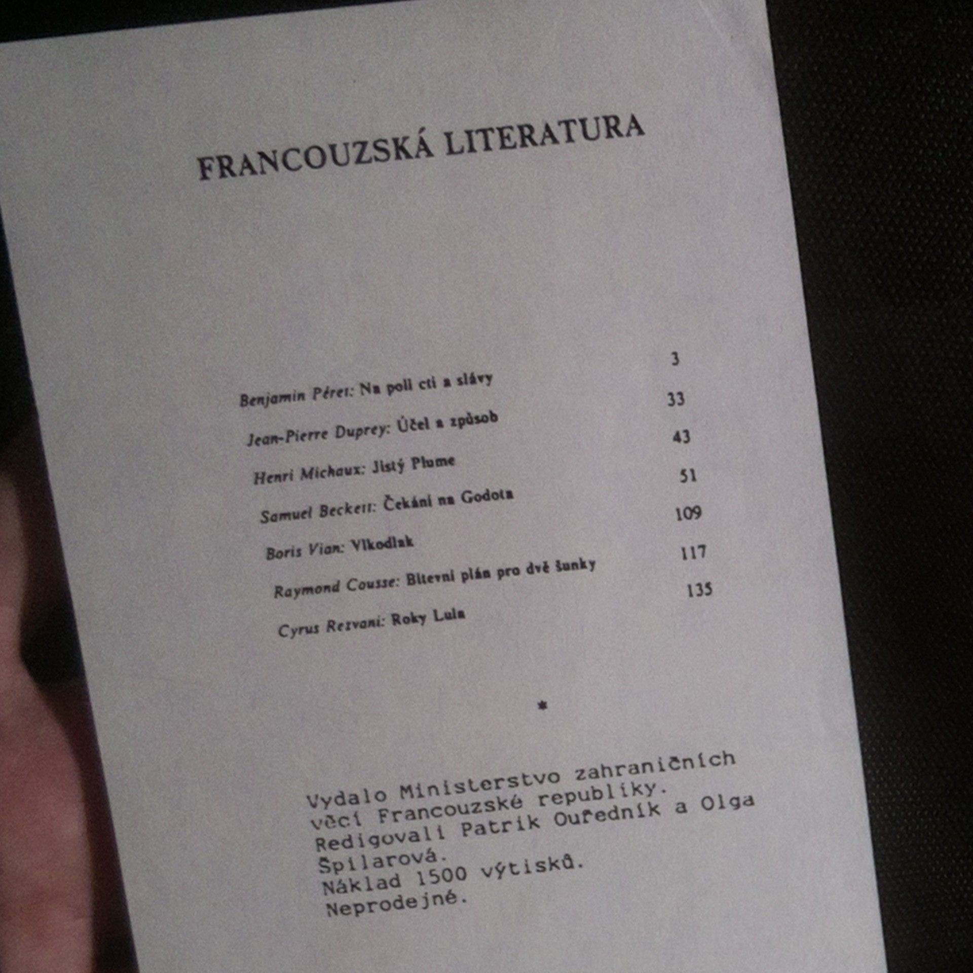 Collectif d'auteurs Francouzská literatura