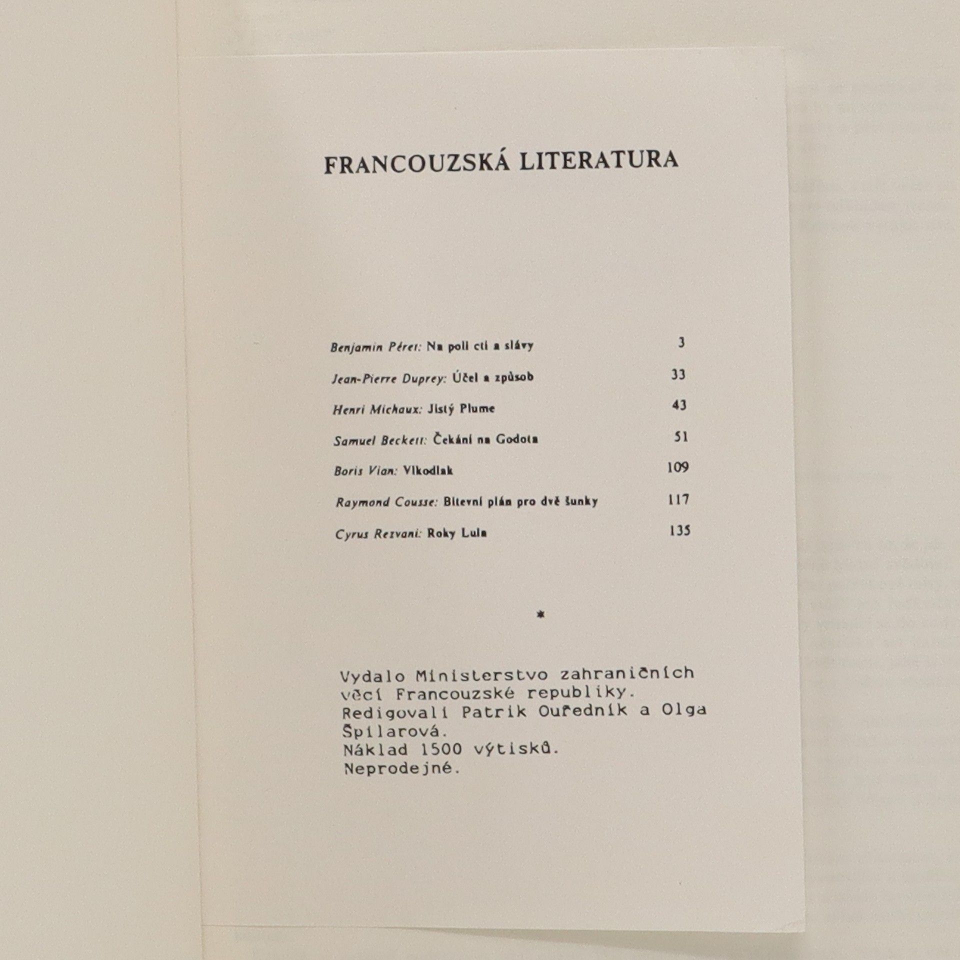 Collectif d'auteurs Francouzská literatura
