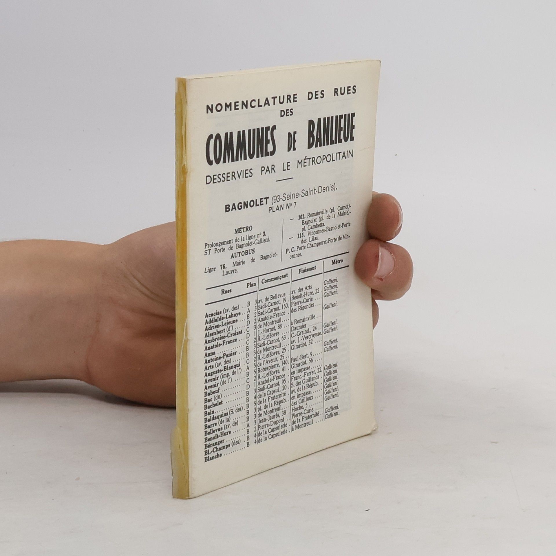 Collectif d'auteurs Nomenclature des rues des communes de banlieue