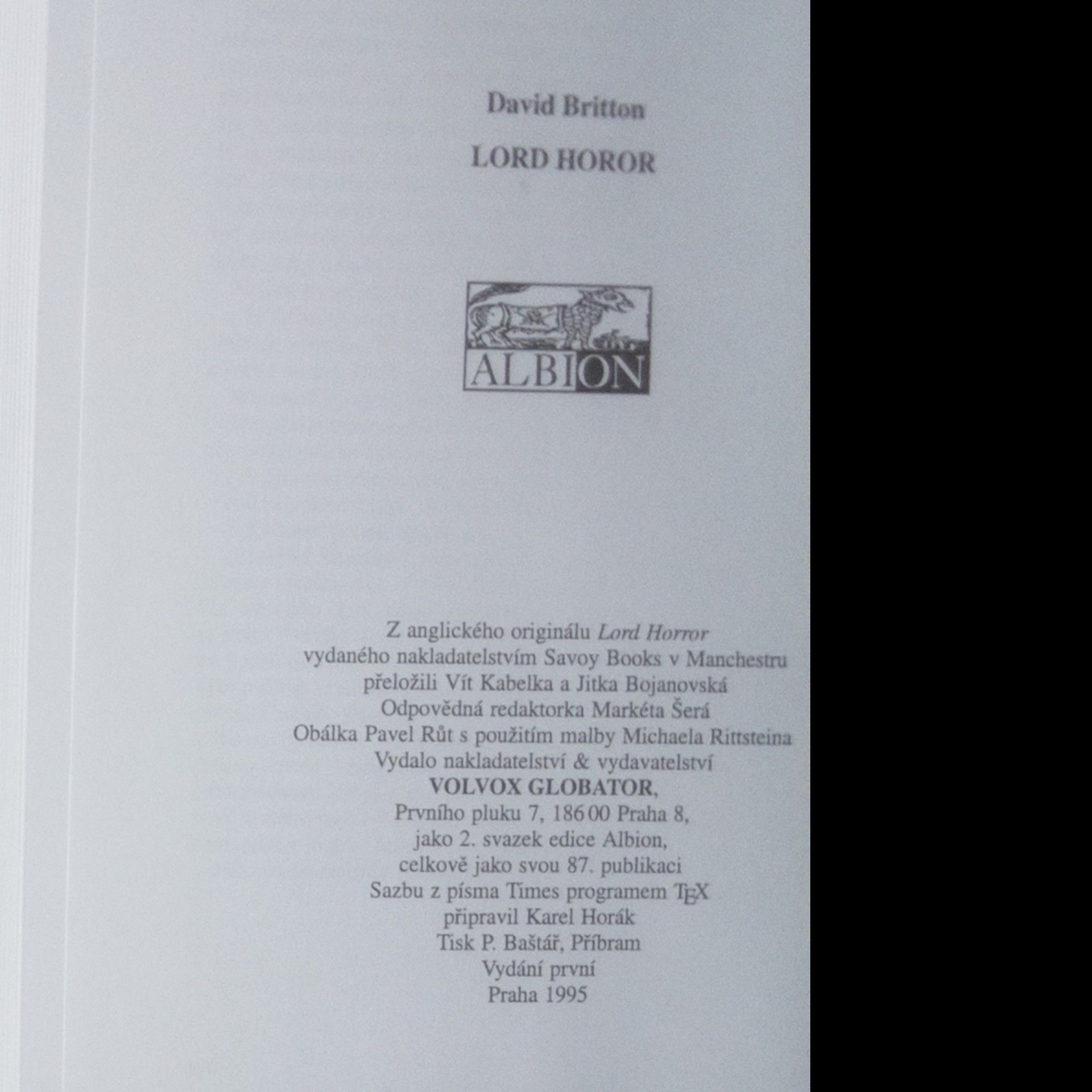 David Britton Lord Horor