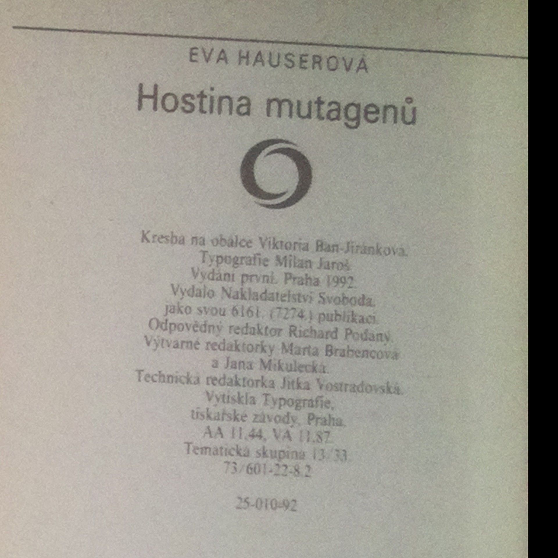 Eva Hauser Hostina mutagenů