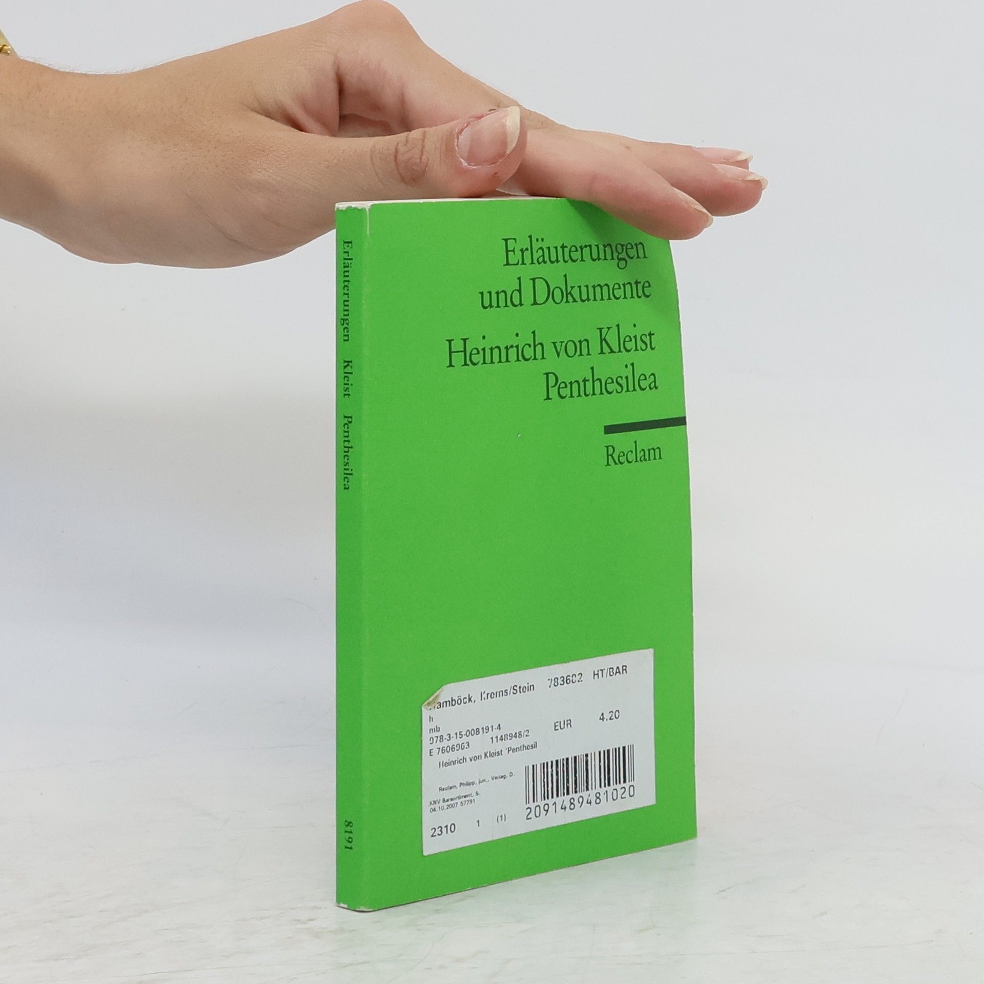 Hedwig Appelt Heinrich von Kleist, Penthesilea