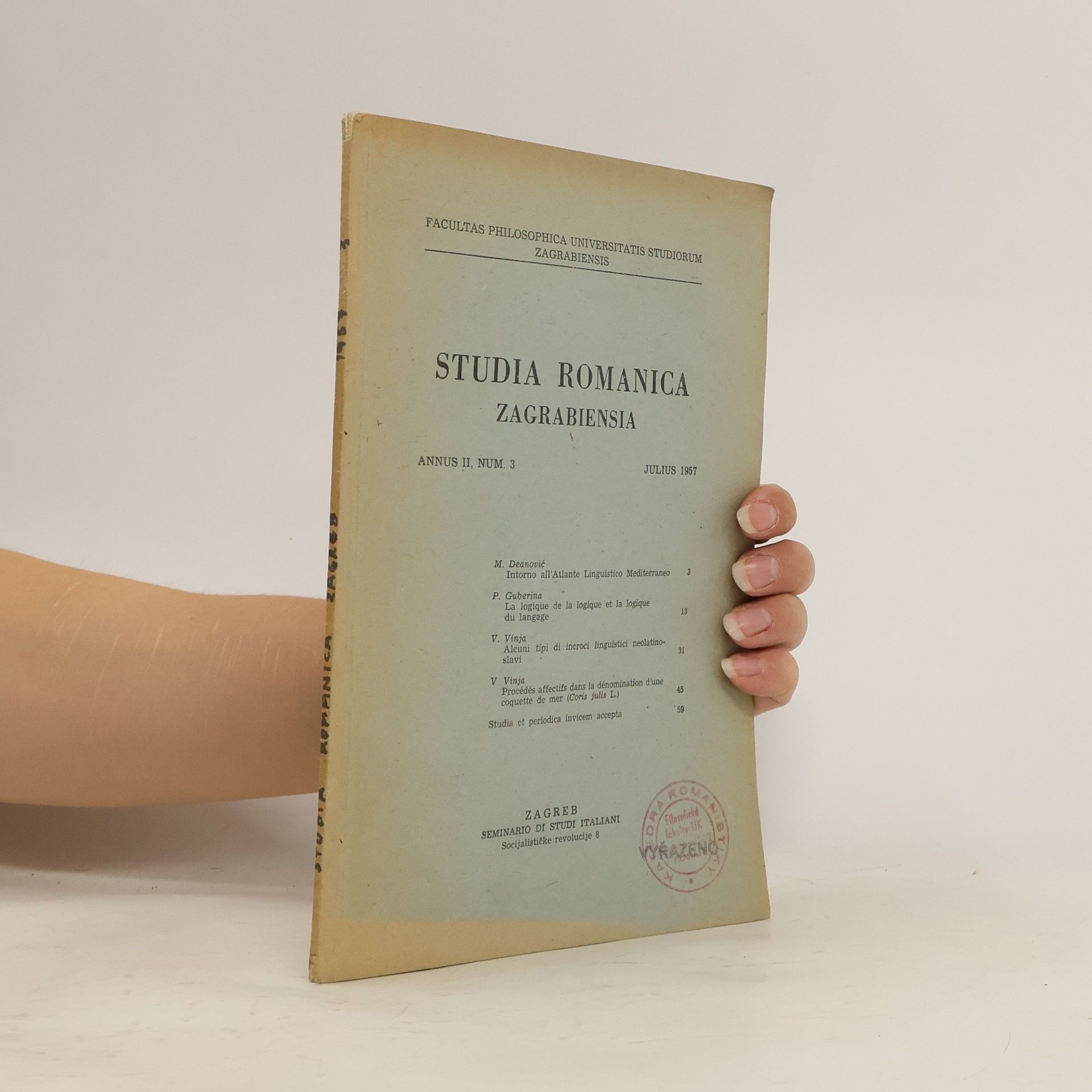 AA.VV. Studia Romanica Zagrabiensia