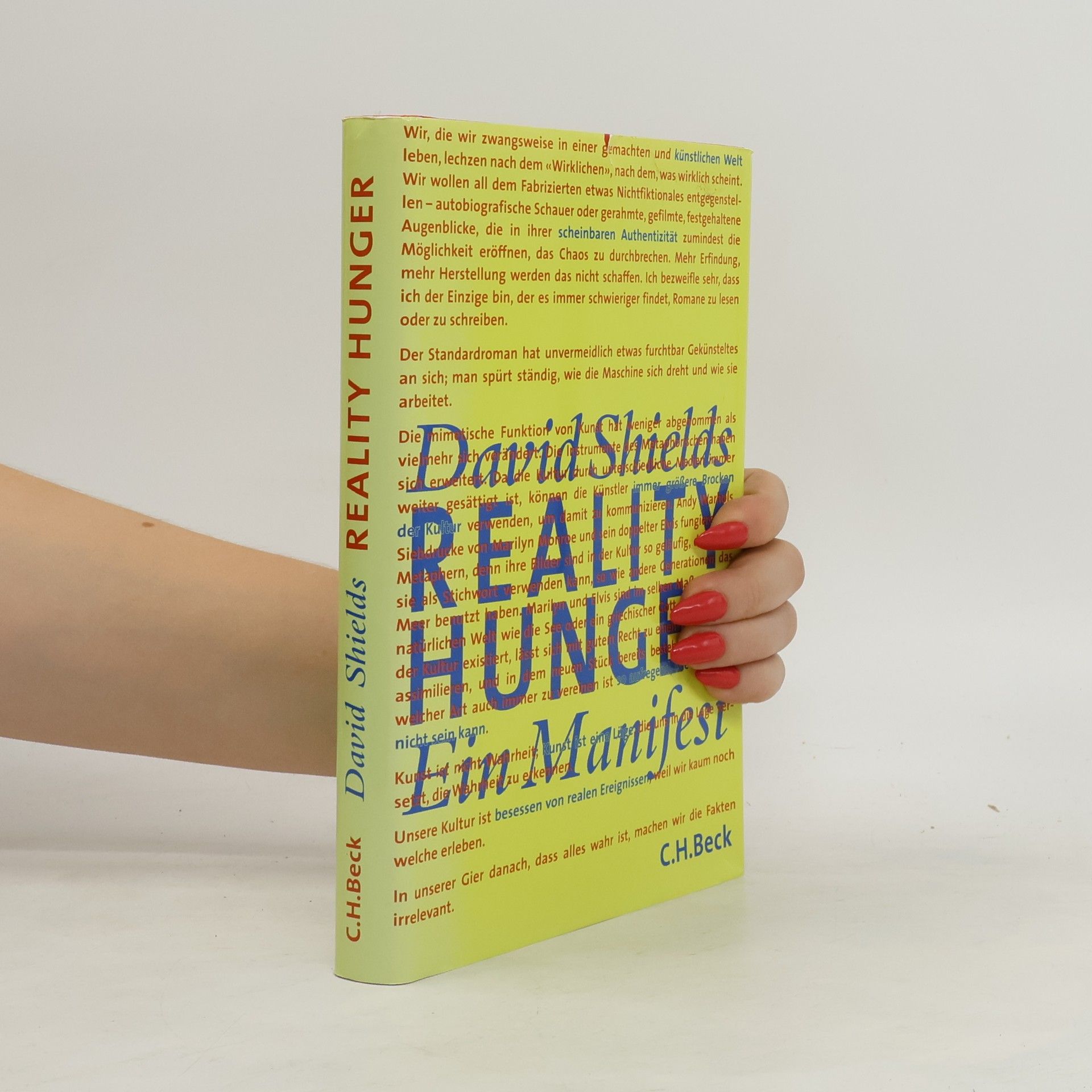 David Shields Reality hunger