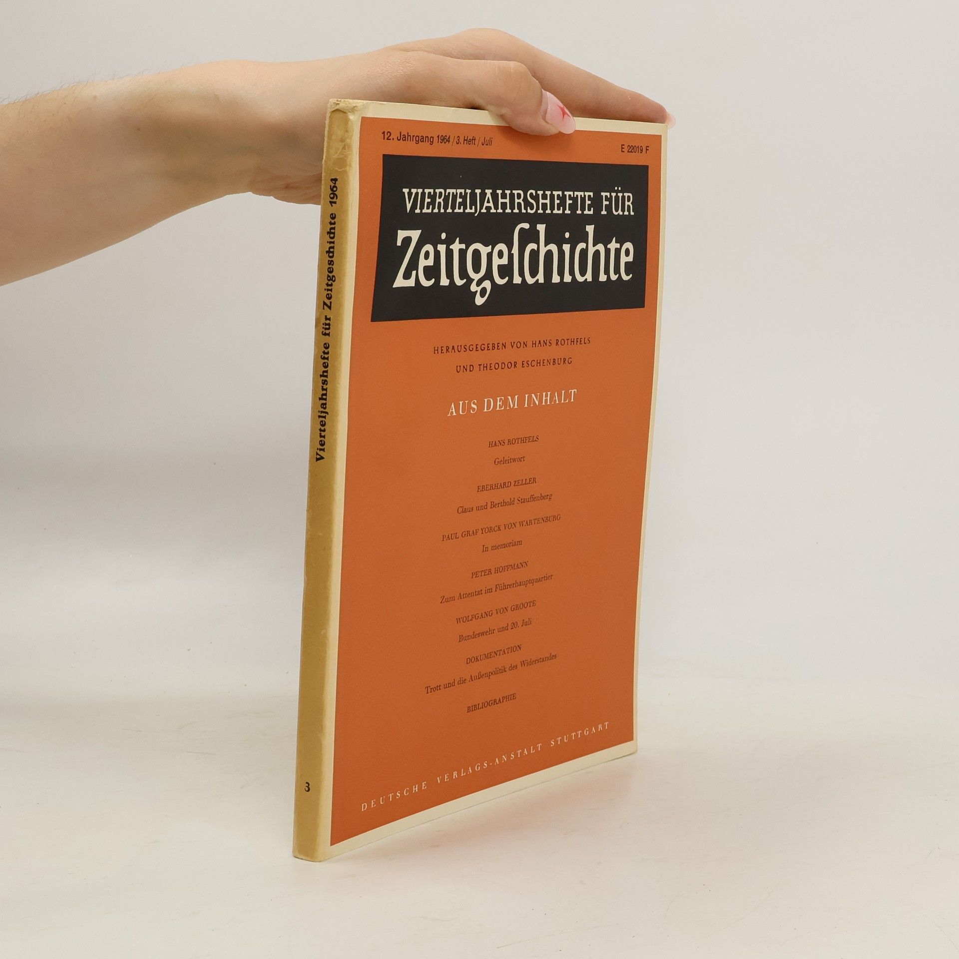Collectif d'auteurs Vierteljahrshefte für Zeitgeschichte 3/1964