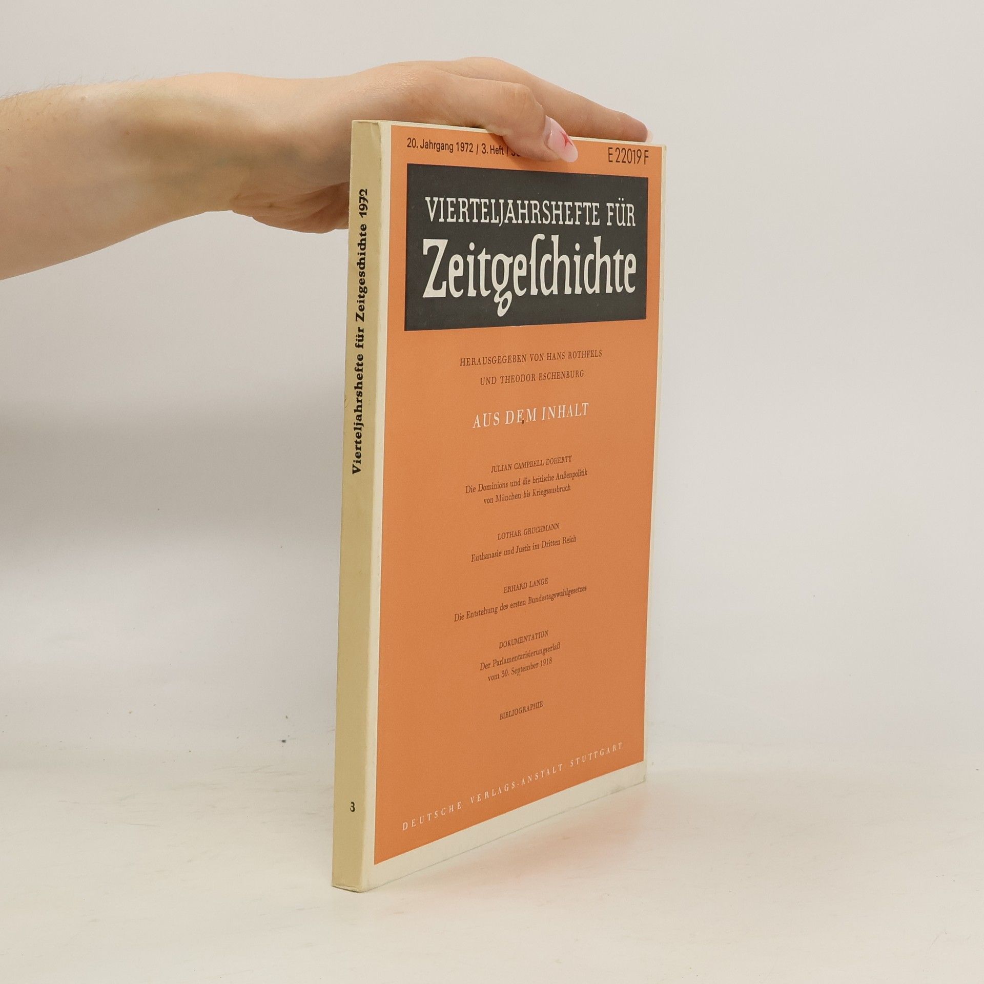 AA.VV. Vierteljahrshefte für Zeitgeschichte 3/1972