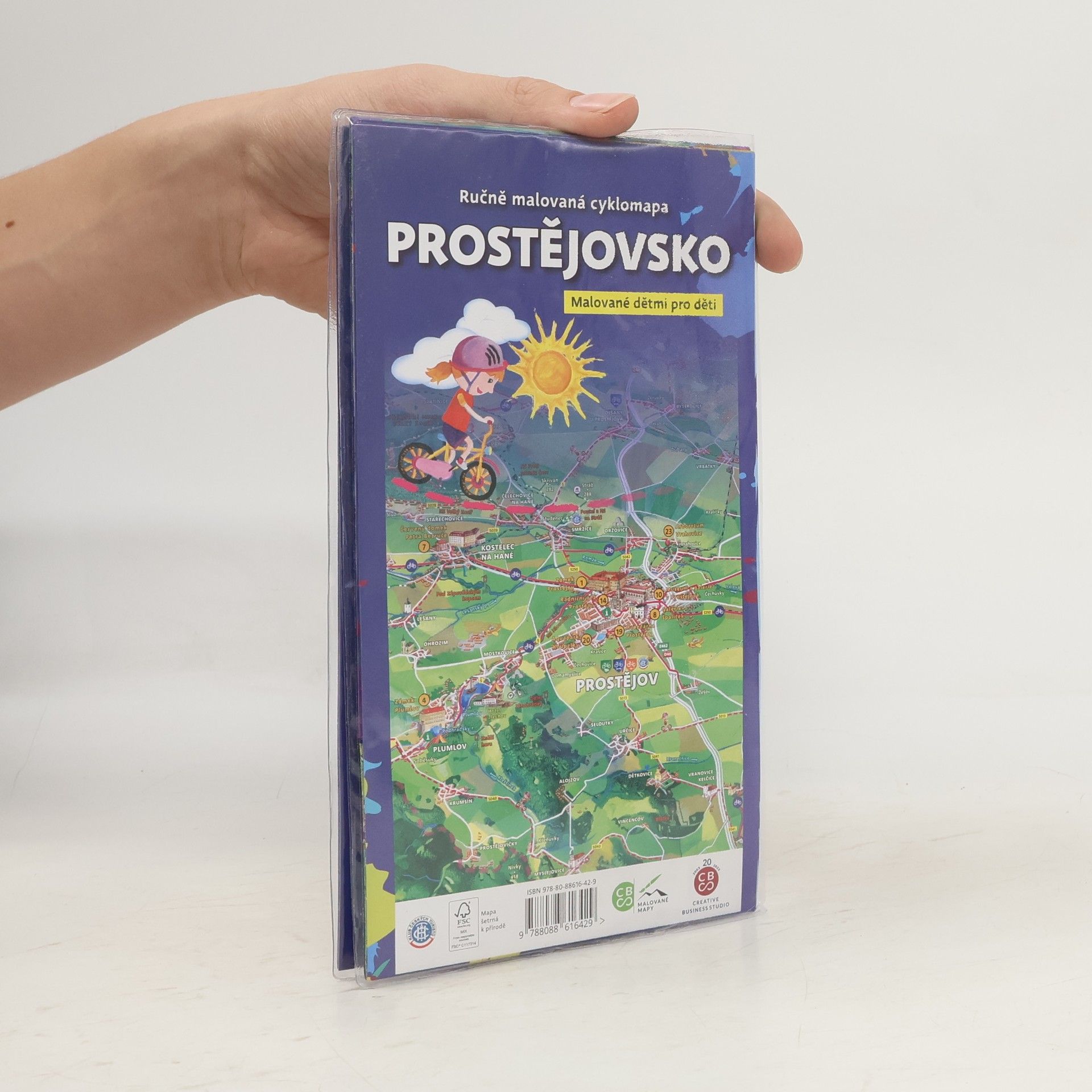 Vladimír Šuster Ručně malovaná cyklomapa Prostějovsko