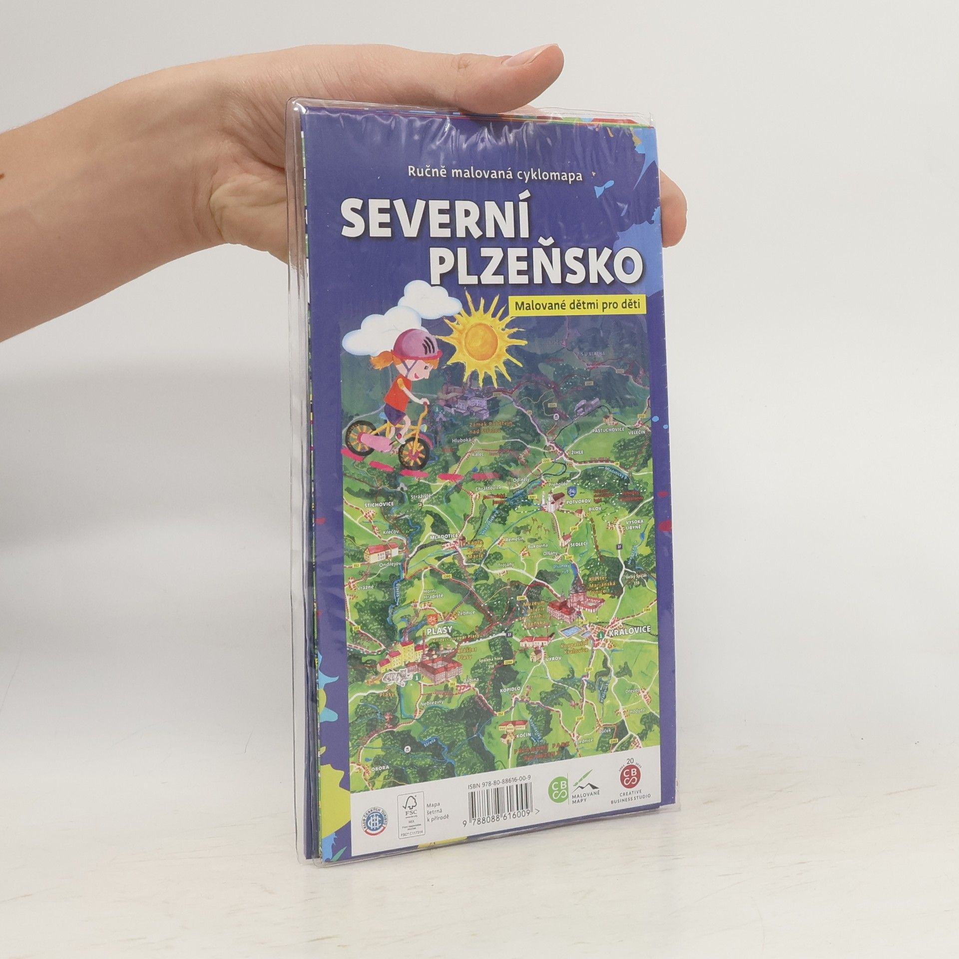 Ručně malovaná cyklomapa Severní Plzeňsko