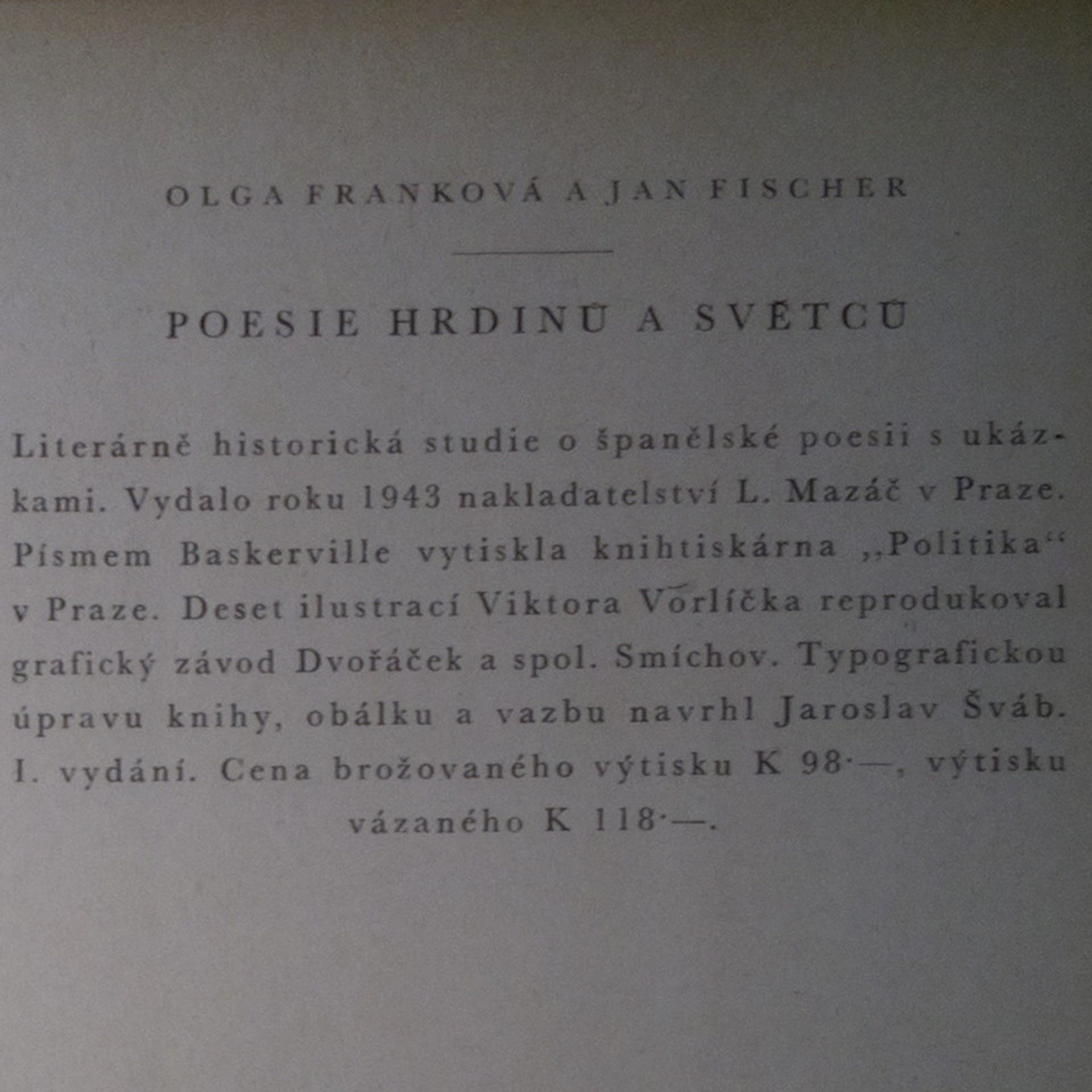 Olga Frank Poesie hrdinů a světců