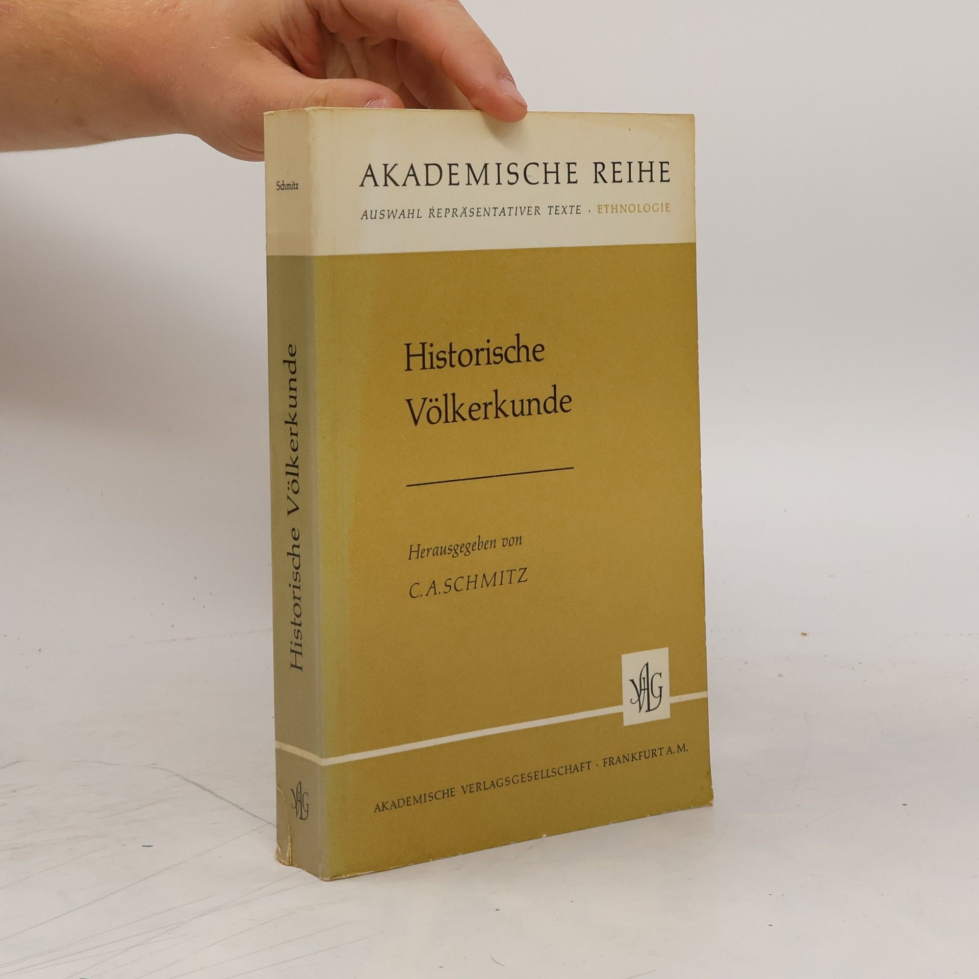 Carl August Schmitz Historische Völkerkunde