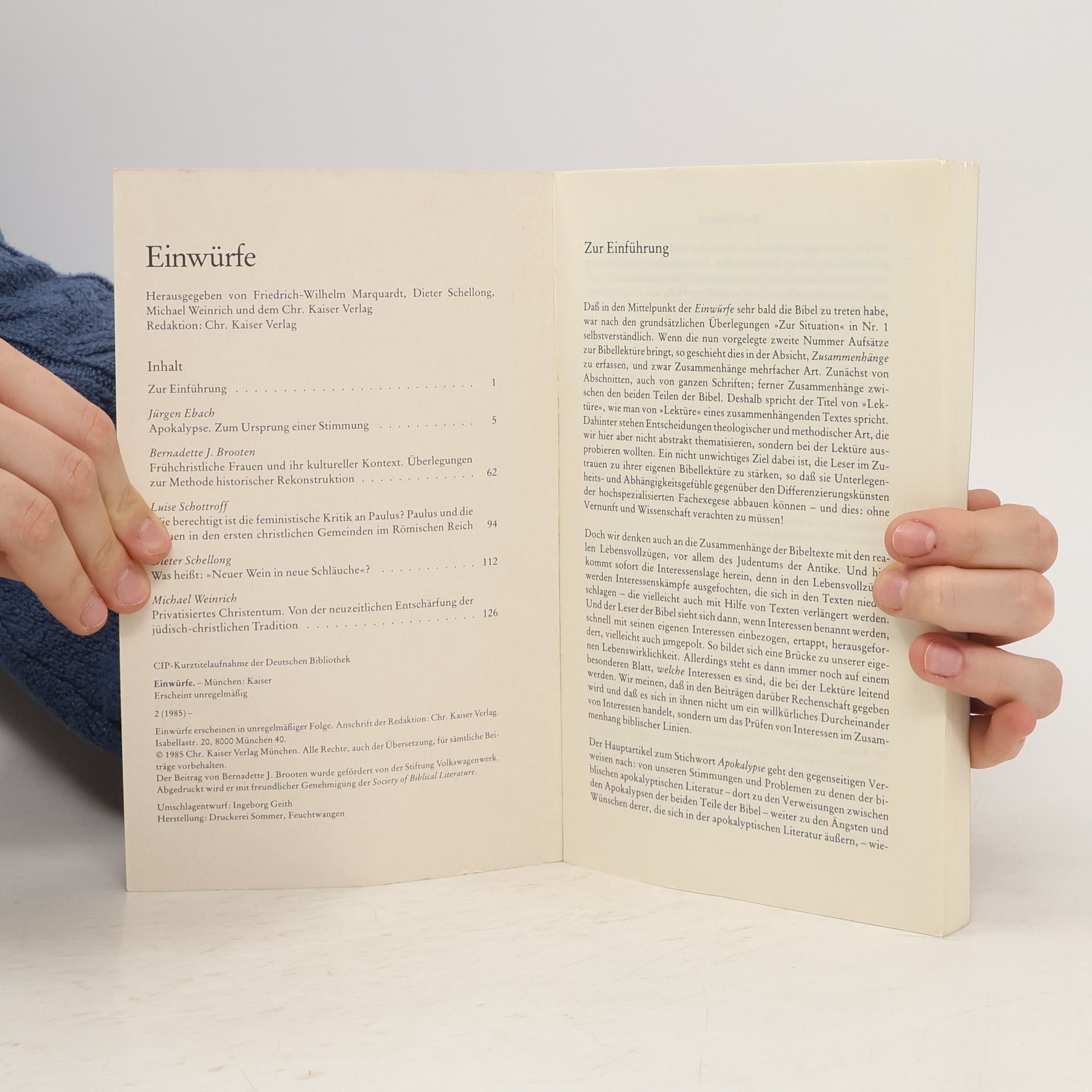 Autorenkollektiv Einwürfe 2. Zur Bibel Lektüre und Interesse