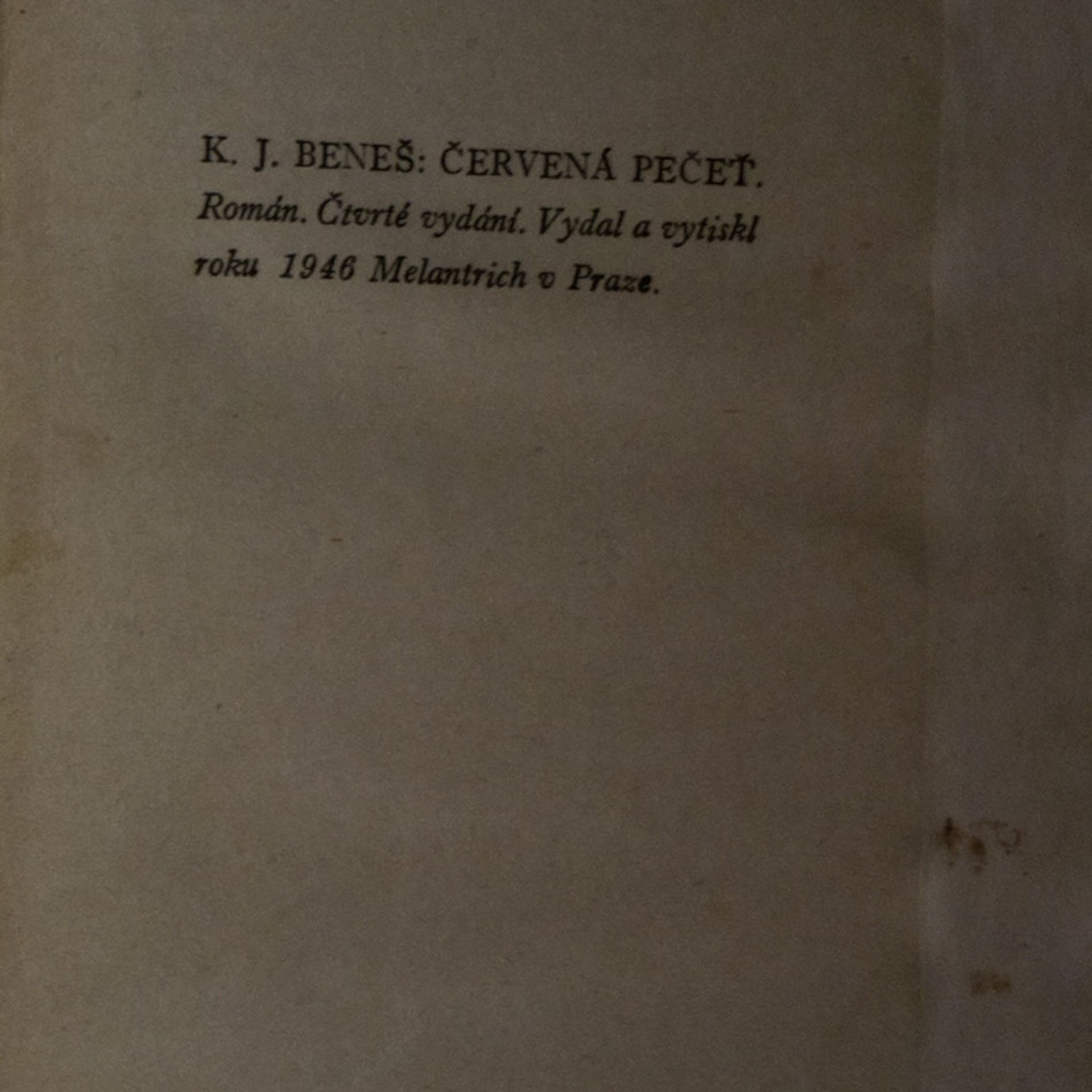 Karel Josef Beneš Červená pečeť