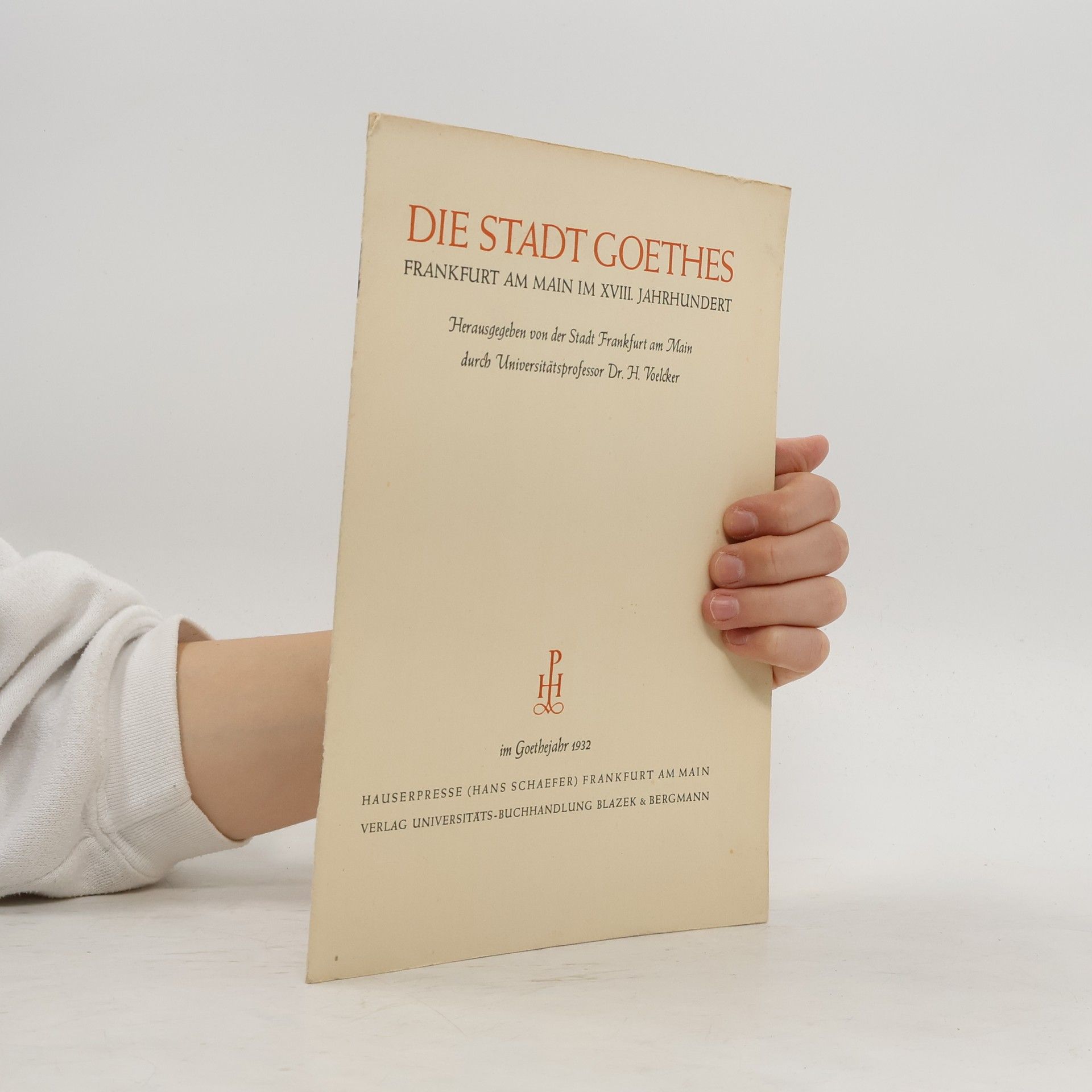 Heinrich Voelcker Die Stadt Goethes