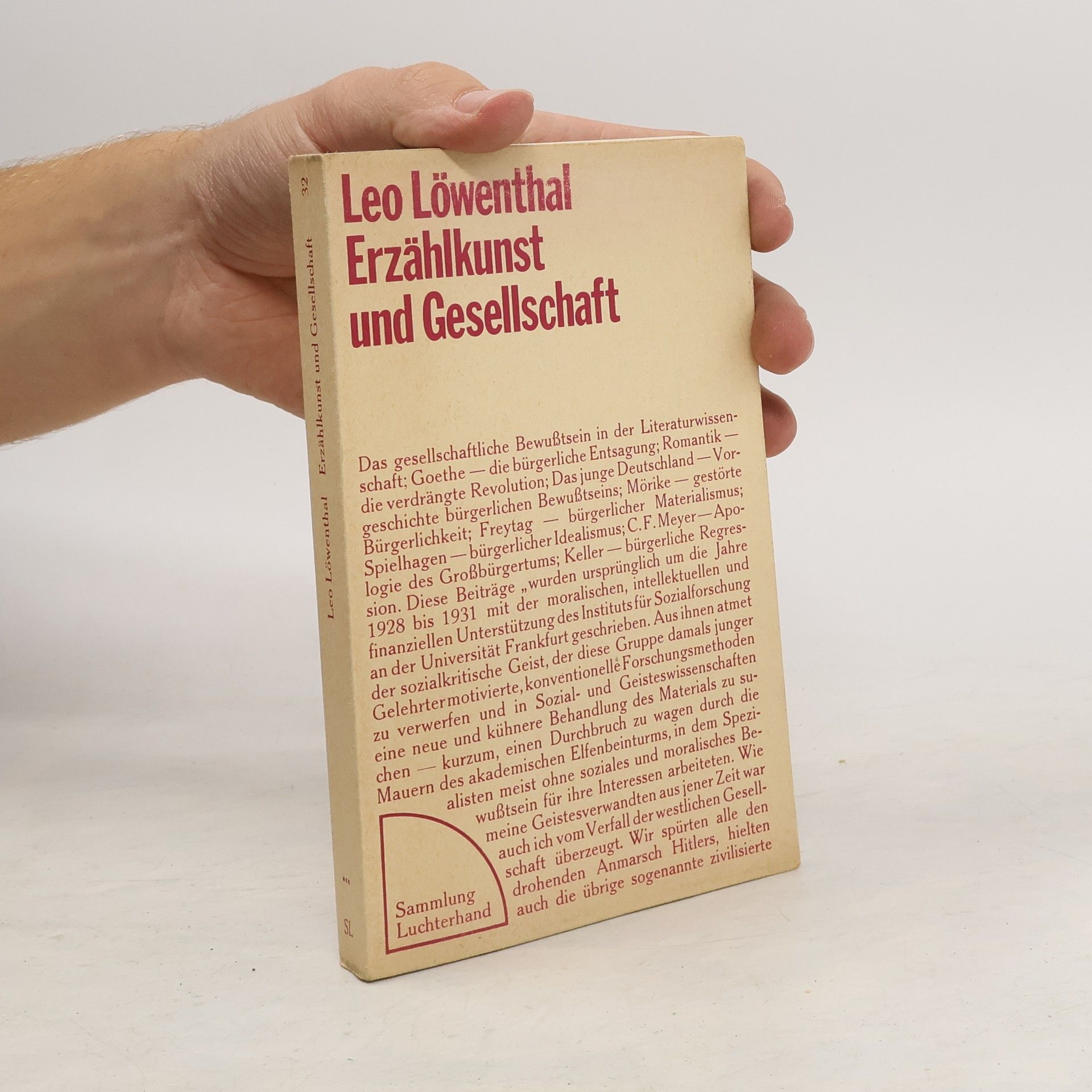 Leo Löwenthal Erzählkunst und Gesellschaft