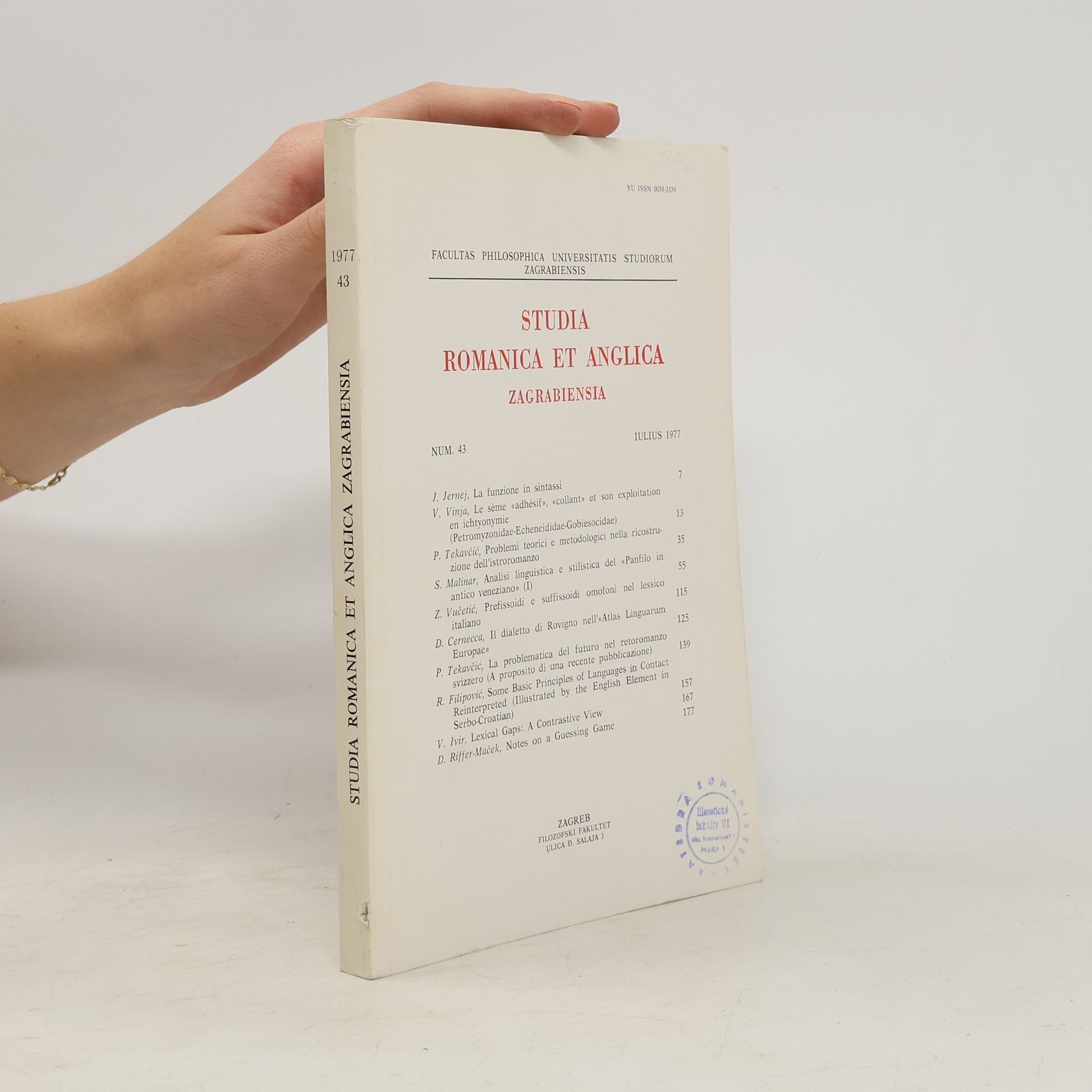 AA.VV. Studia Romanica et Anglica Zagrabiensia n.43