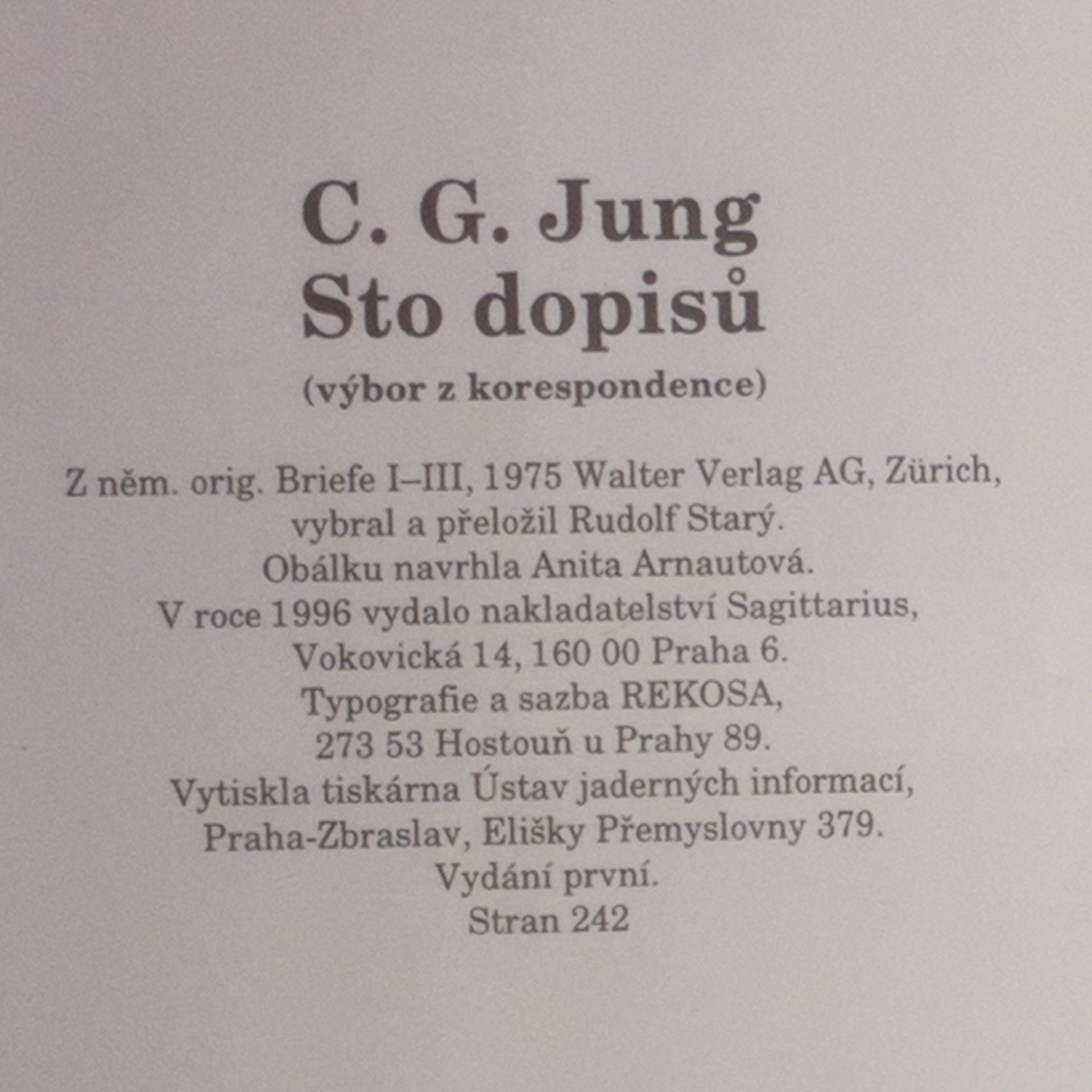 Carl Gustav Jung Sto dopisů