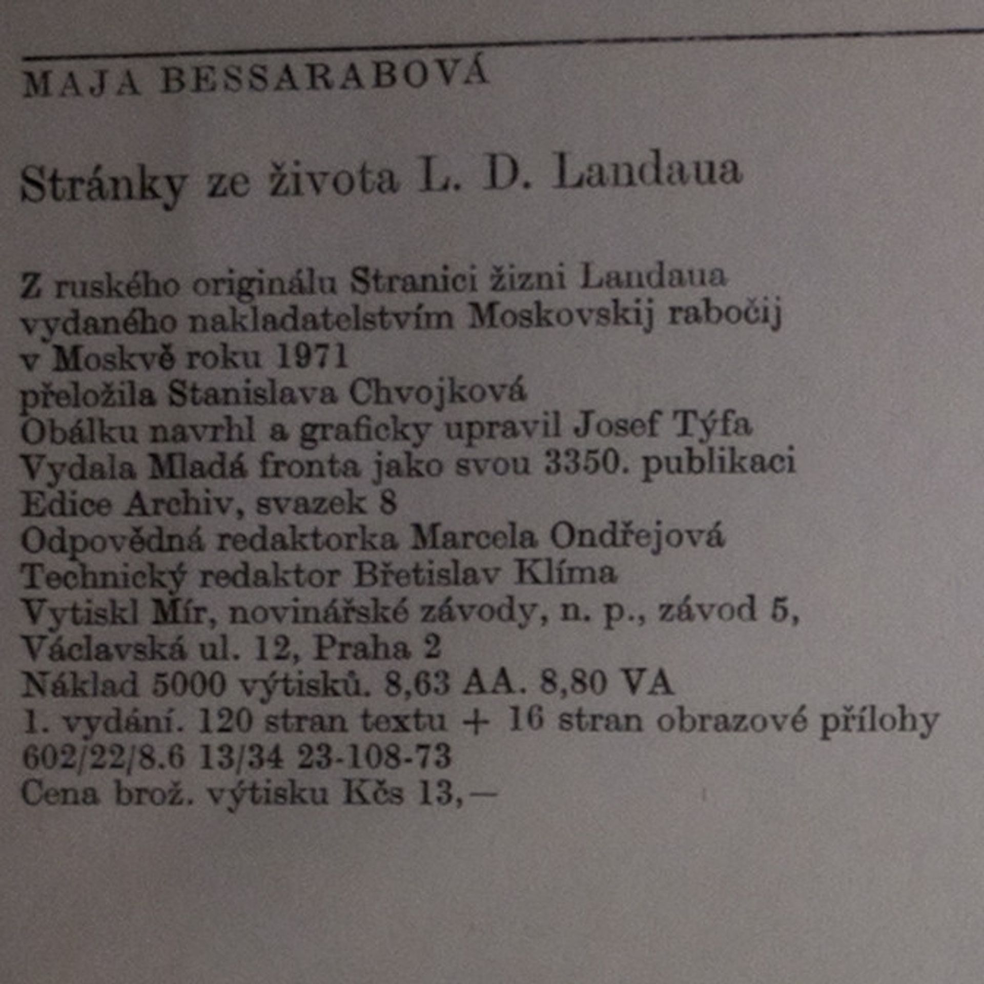 Maja Bessarabová Stránky ze života L. D. Landaua