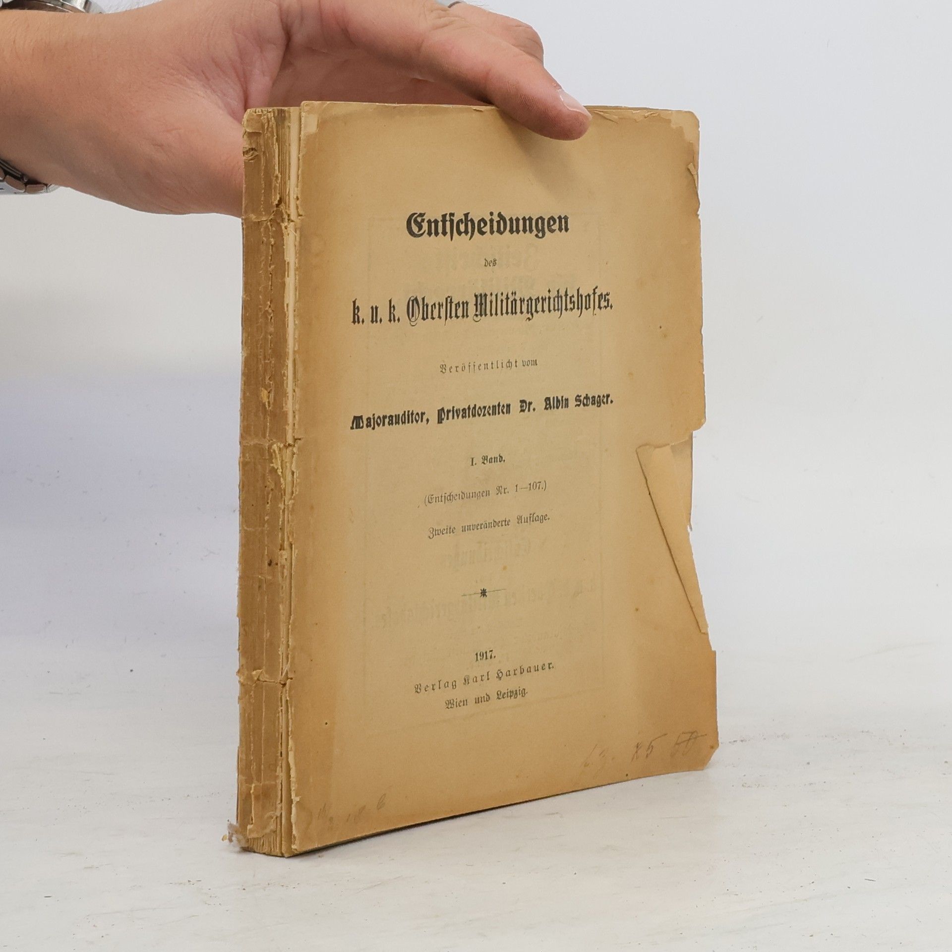 Collectif d'auteurs Entscheidungen des k. u. k. Obersten Militärgerichtshofes I.