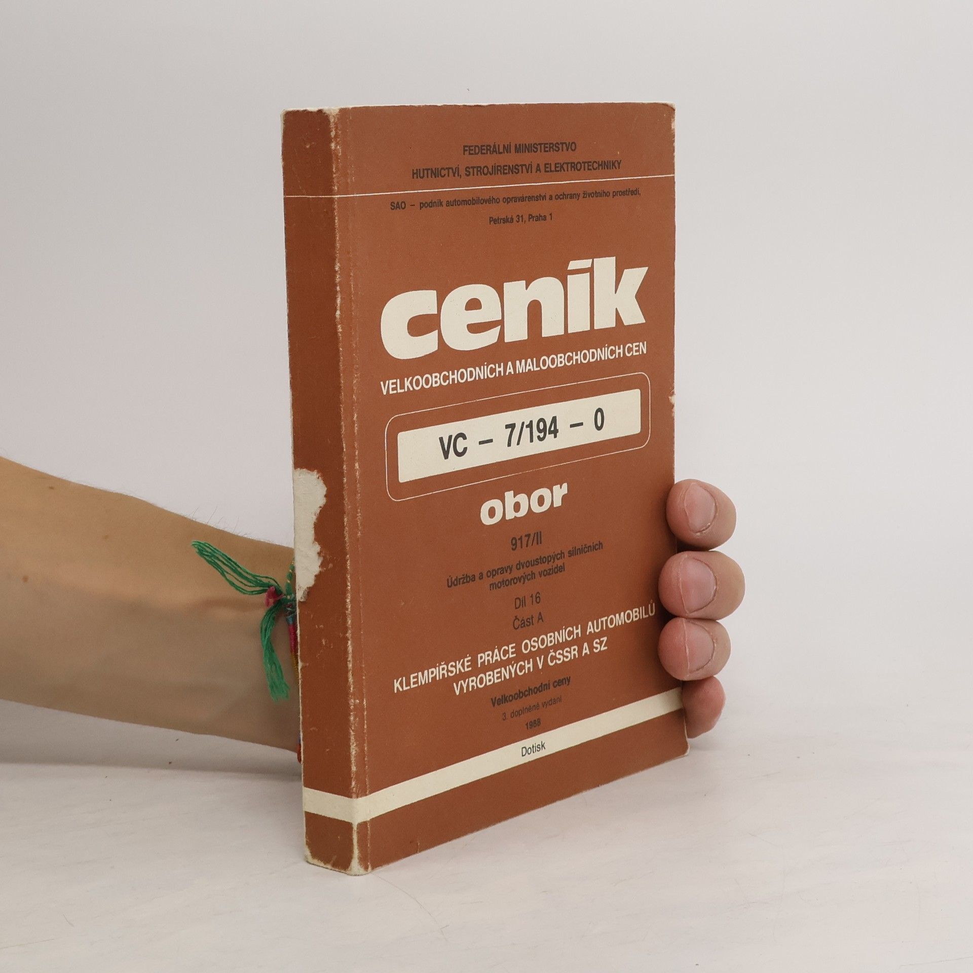 Collectif d'auteurs Ceník velkoobchodních a maloobchodních cen