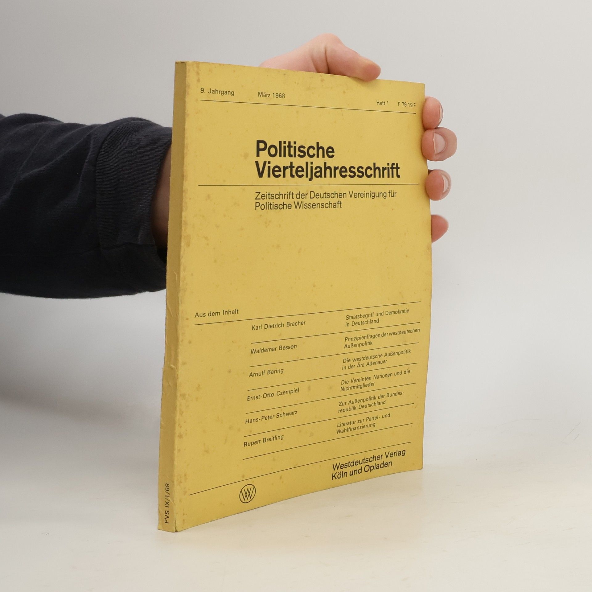 Autores varios Politische Vierteljahresschrift 9/1968. Heft 1
