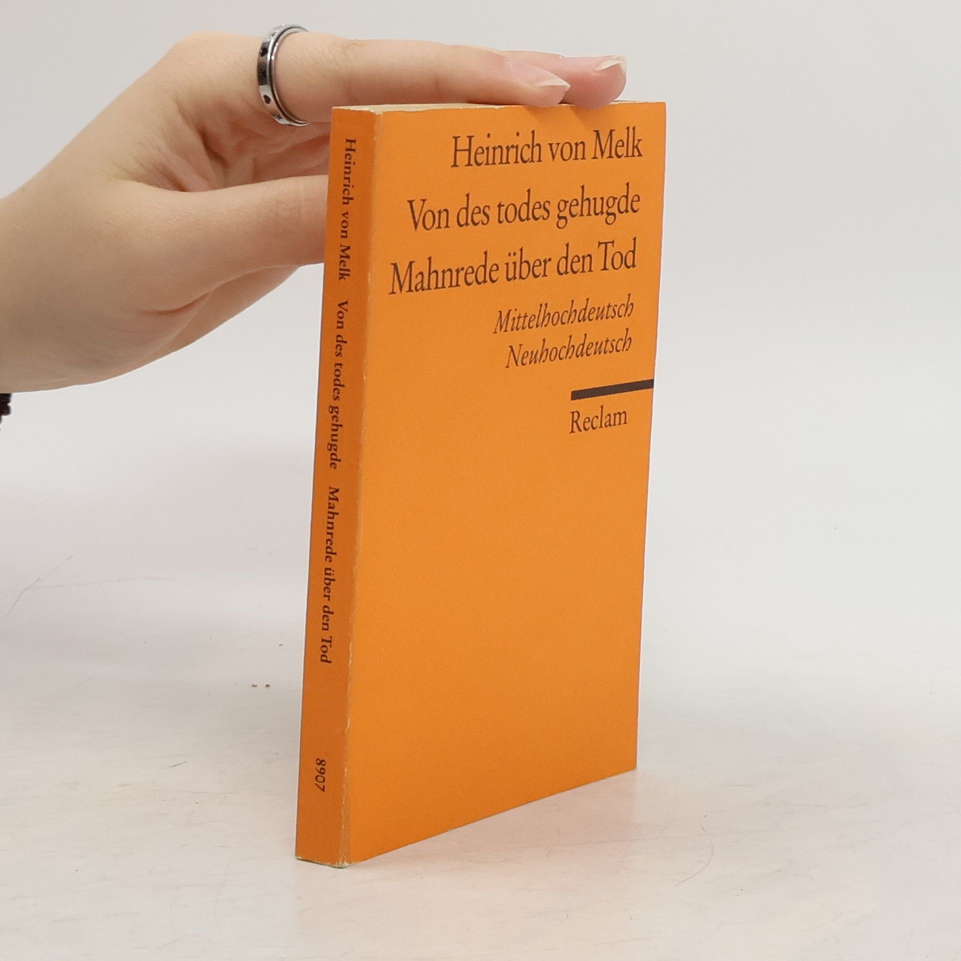Heinrich von Melk. Von des todes gehugde. Mahnrede über den Tod