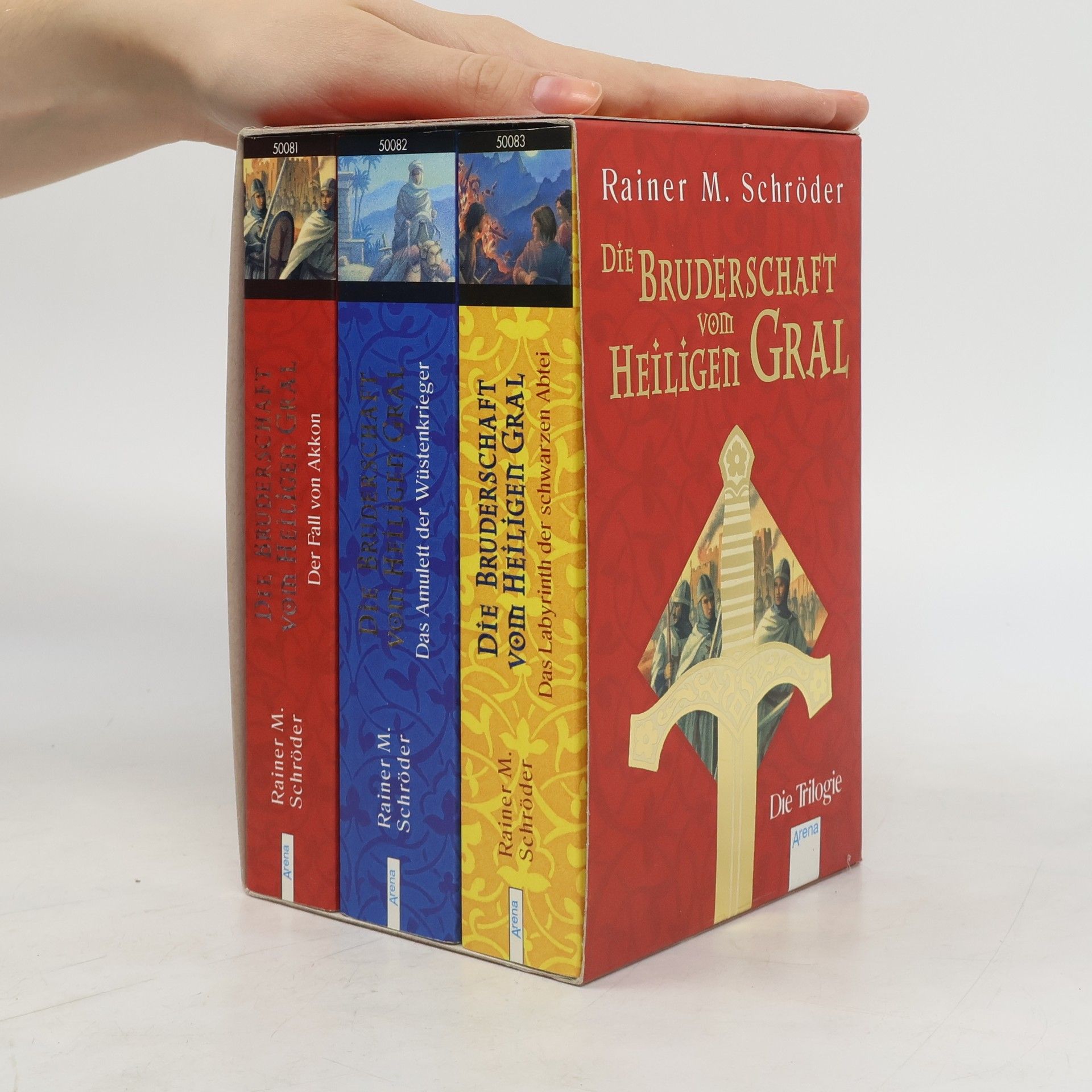 Rainer M. Schröder Die Bruderschaft vom Heiligen Gral - Band 1-3. Der Fall von Akkon; Das Amulett der Wüstenkrieger; Das Labyrinth der schwarzen Abtei
