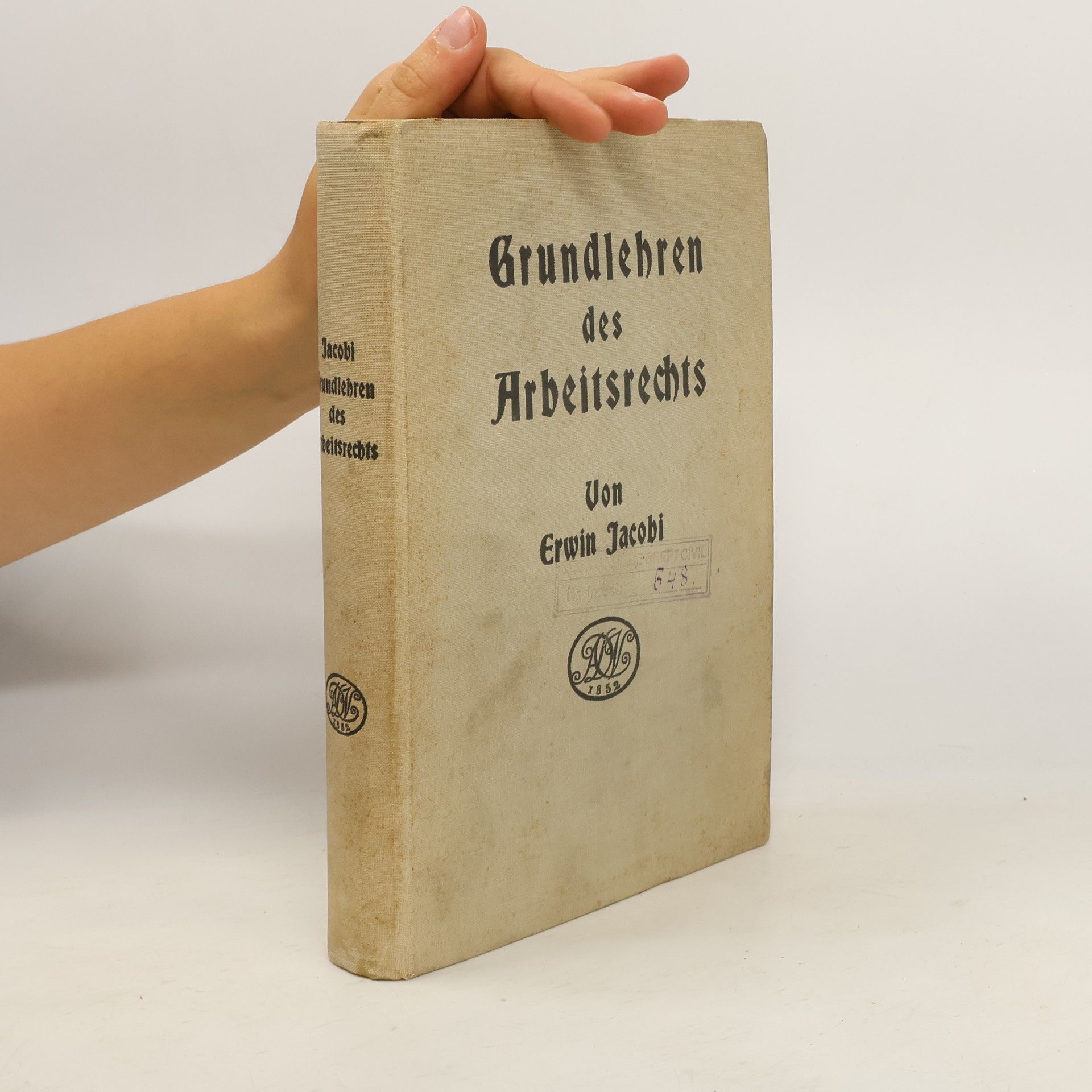 Erwin Reuben Jacobi Grundlehren des Arbeitsrechts
