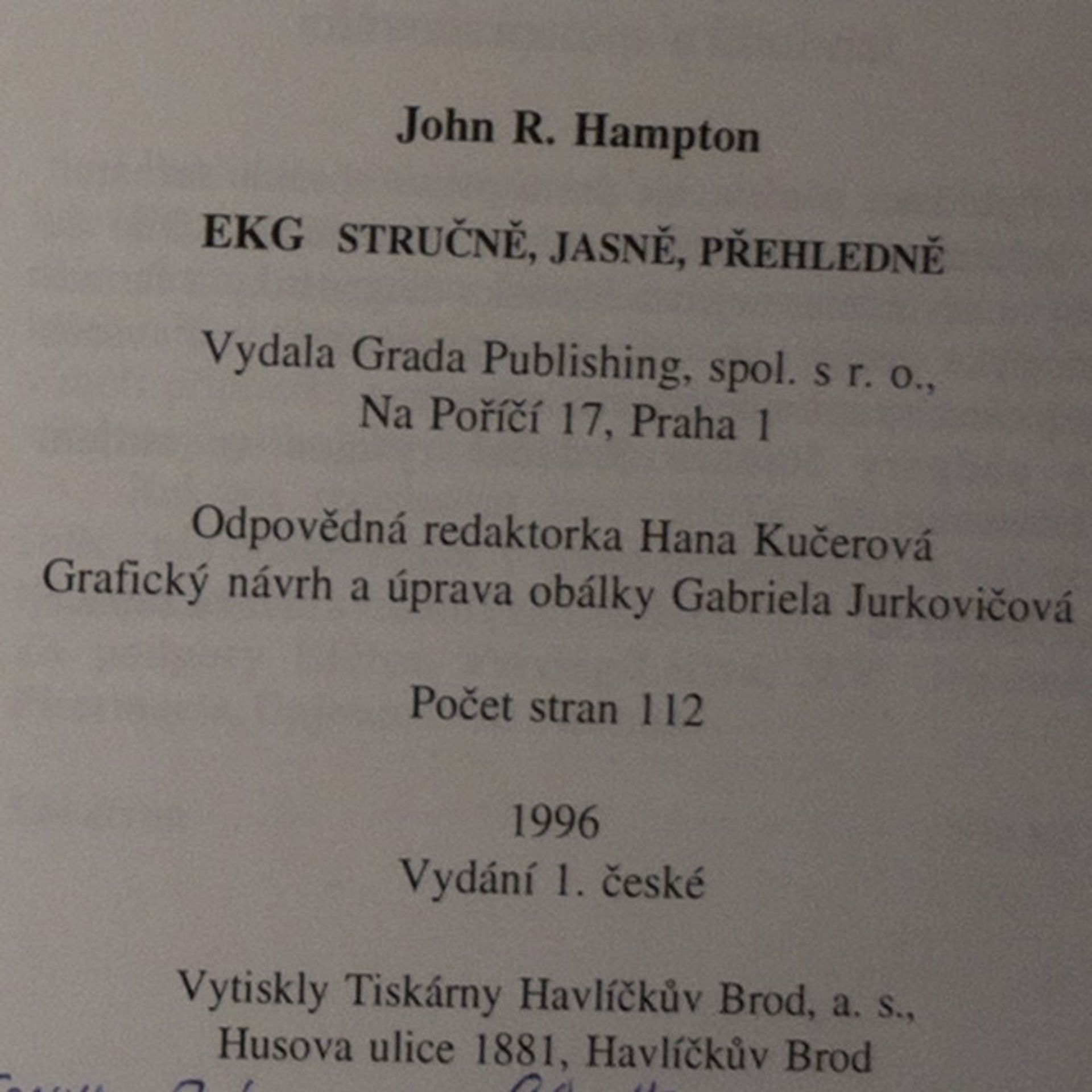 John R. Hampton EKG stručně, jasně, přehledně