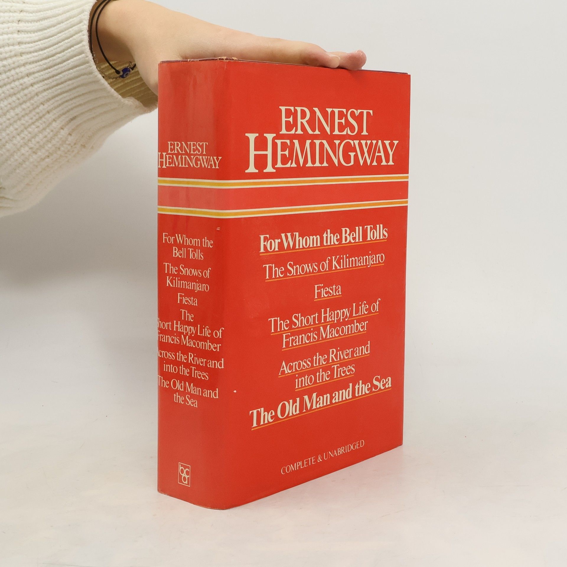 Ernest Hemingway For Whom the Bell Tolls; The Snows of Kilimanjaro; Fiesta; The Short Happy Life of Francis Macomber; Across the River and Into the Trees; The Old Man and the Sea