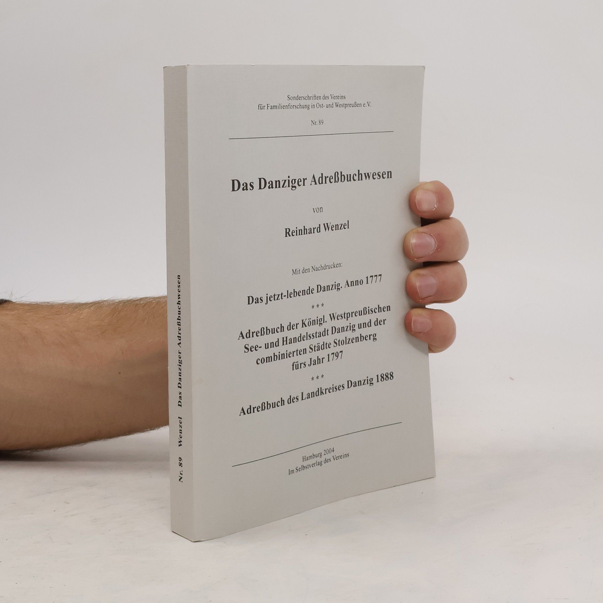 Reinhard Wenzel Danziger Adreßbuchwesen mit Adreßbüchern 1777, 1797, 1888