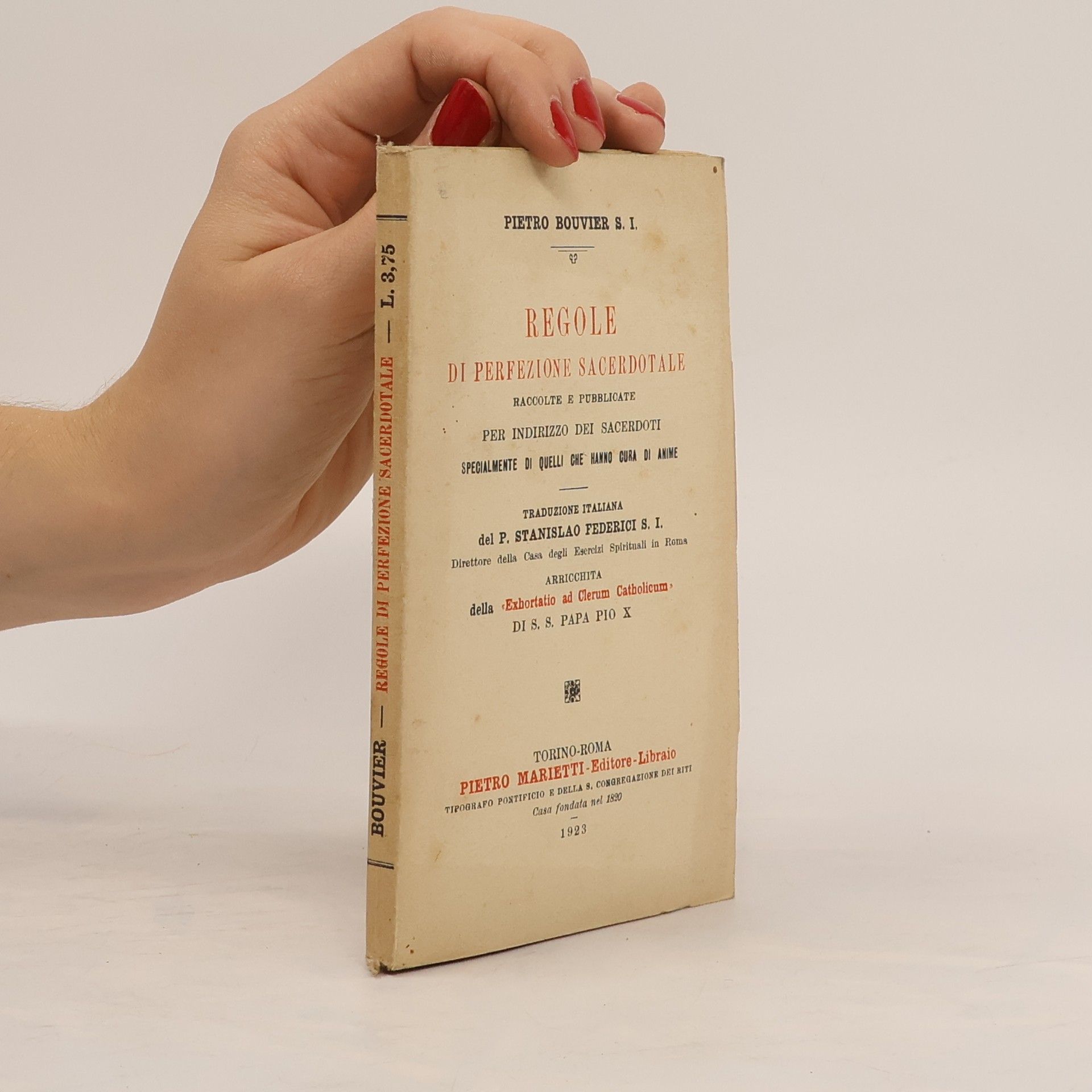 Pietro Bouvier Regole di perfezione sacerdotale