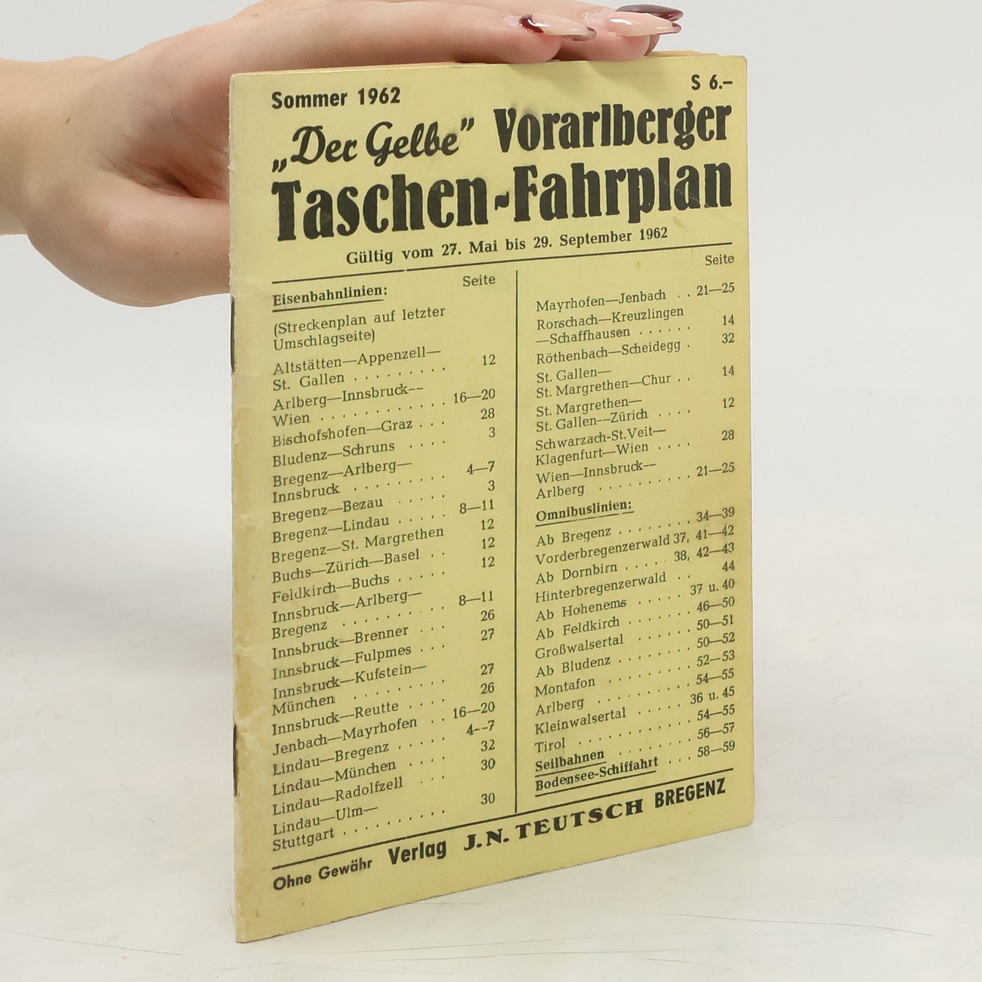 Autorenkollektiv Der Gelbe Vorarlberger Taschen-Fahrplan