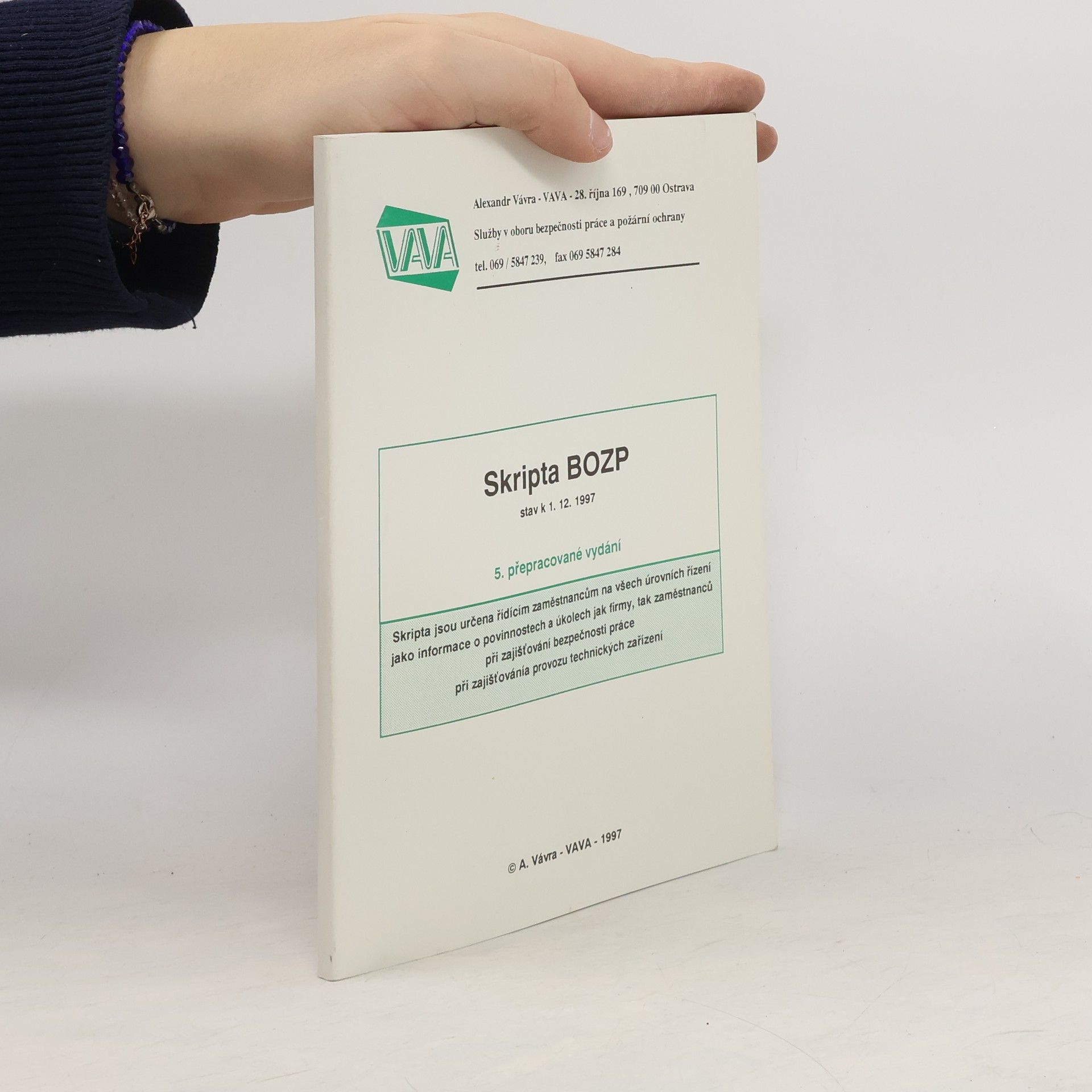 Kolektív autorov Skripta BOZP. Stav k 1. 12. 1997