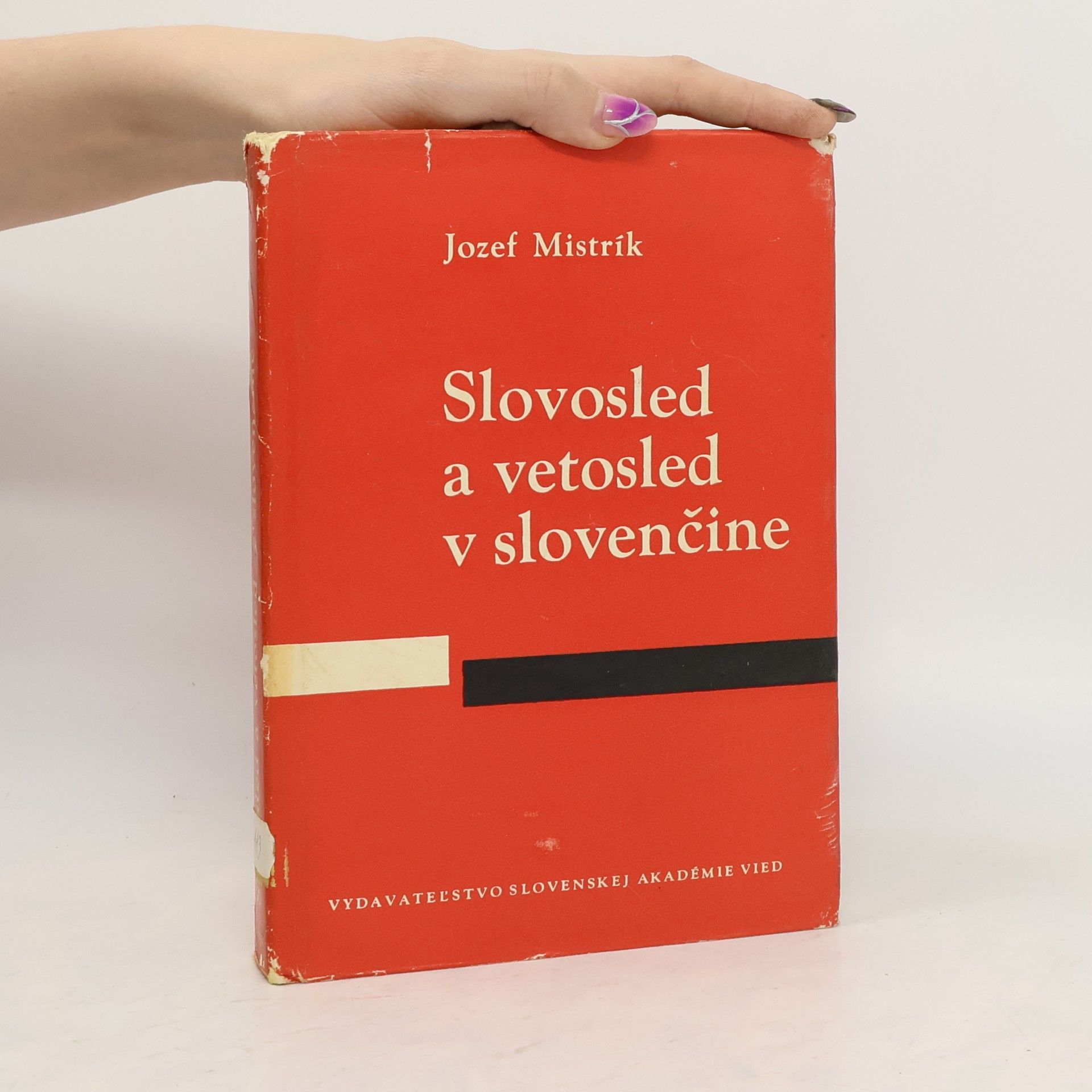 Jozef Mistrík Slovosled a vetosled v slovenčine