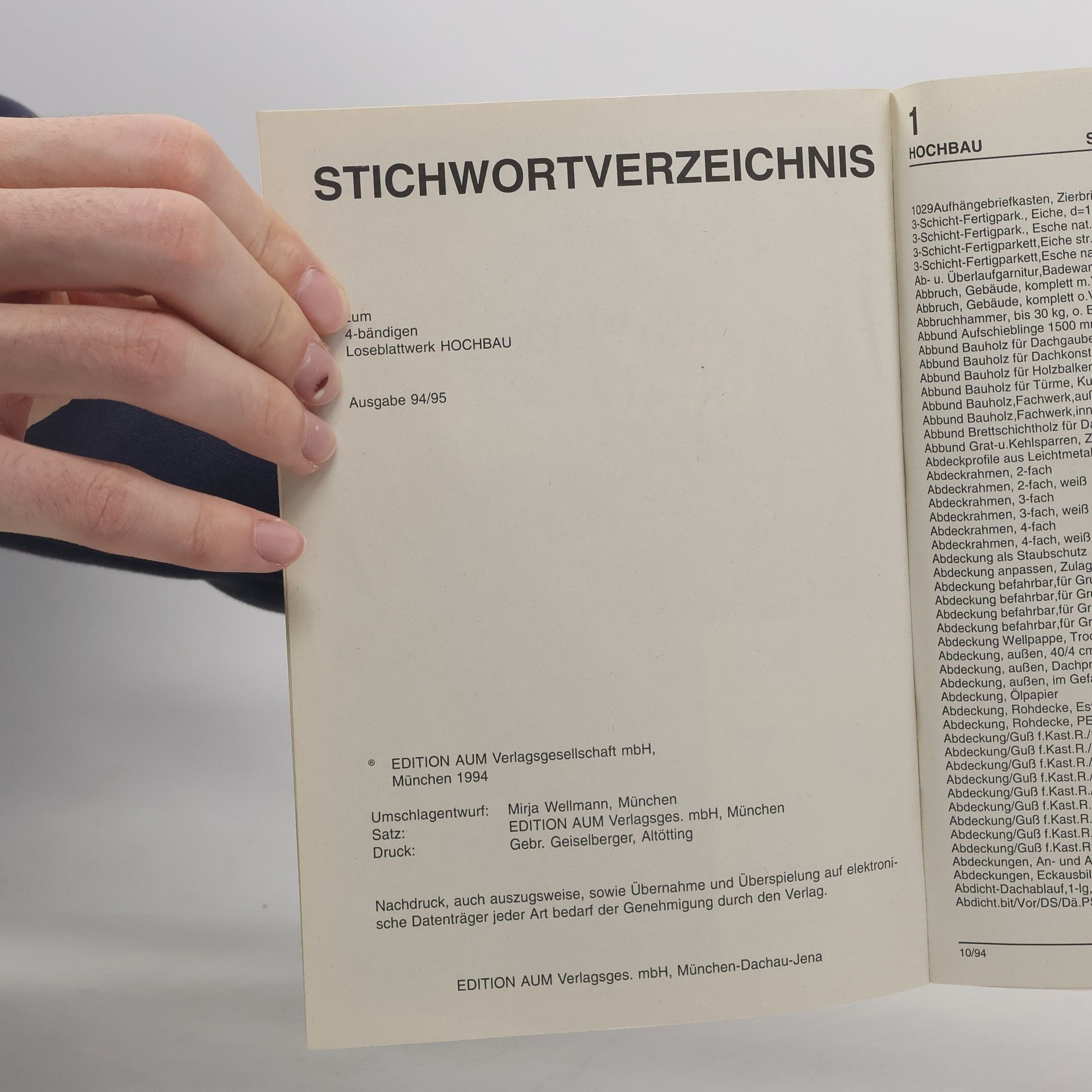 Various authors Stichwortverzeichnis