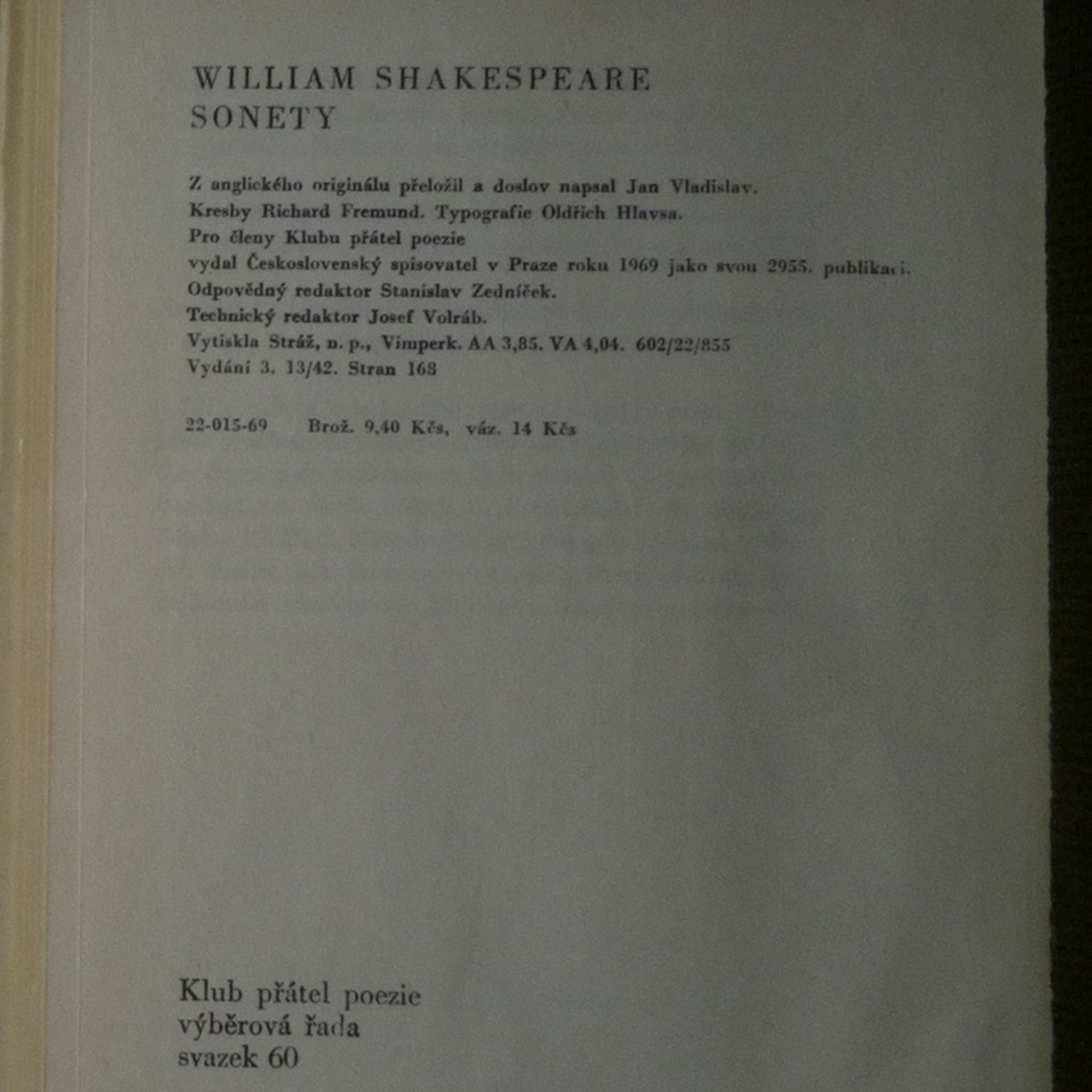 William Shakespeare Sonety