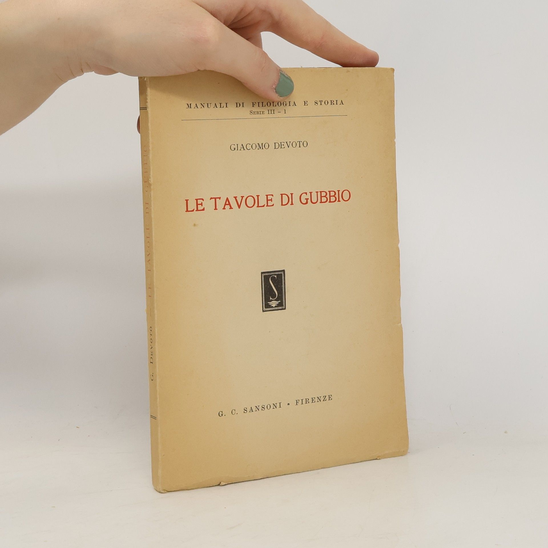 Giacomo Devoto Le tavole di gubbio