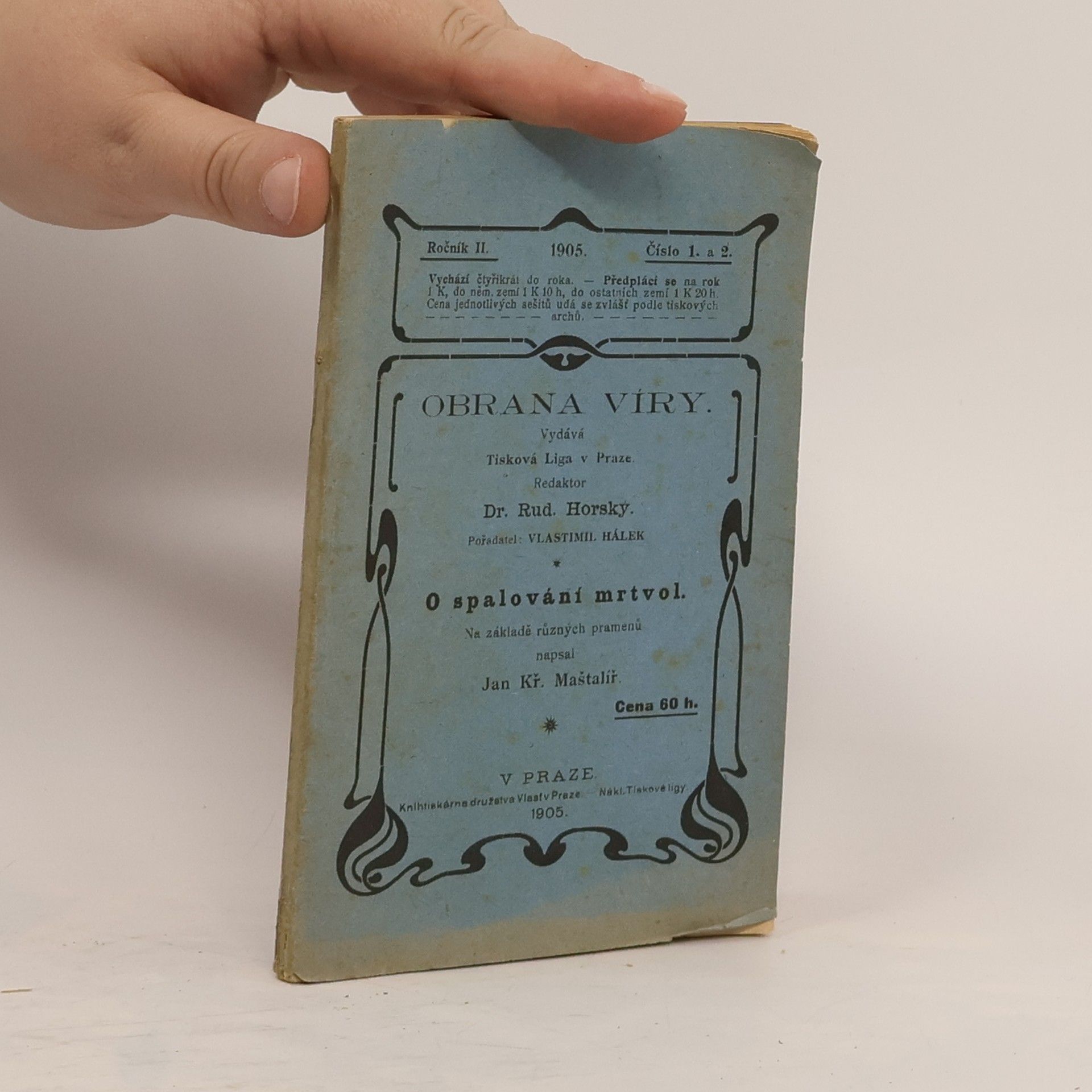 Jan Křtitel Maštalíř O spalování mrtvol