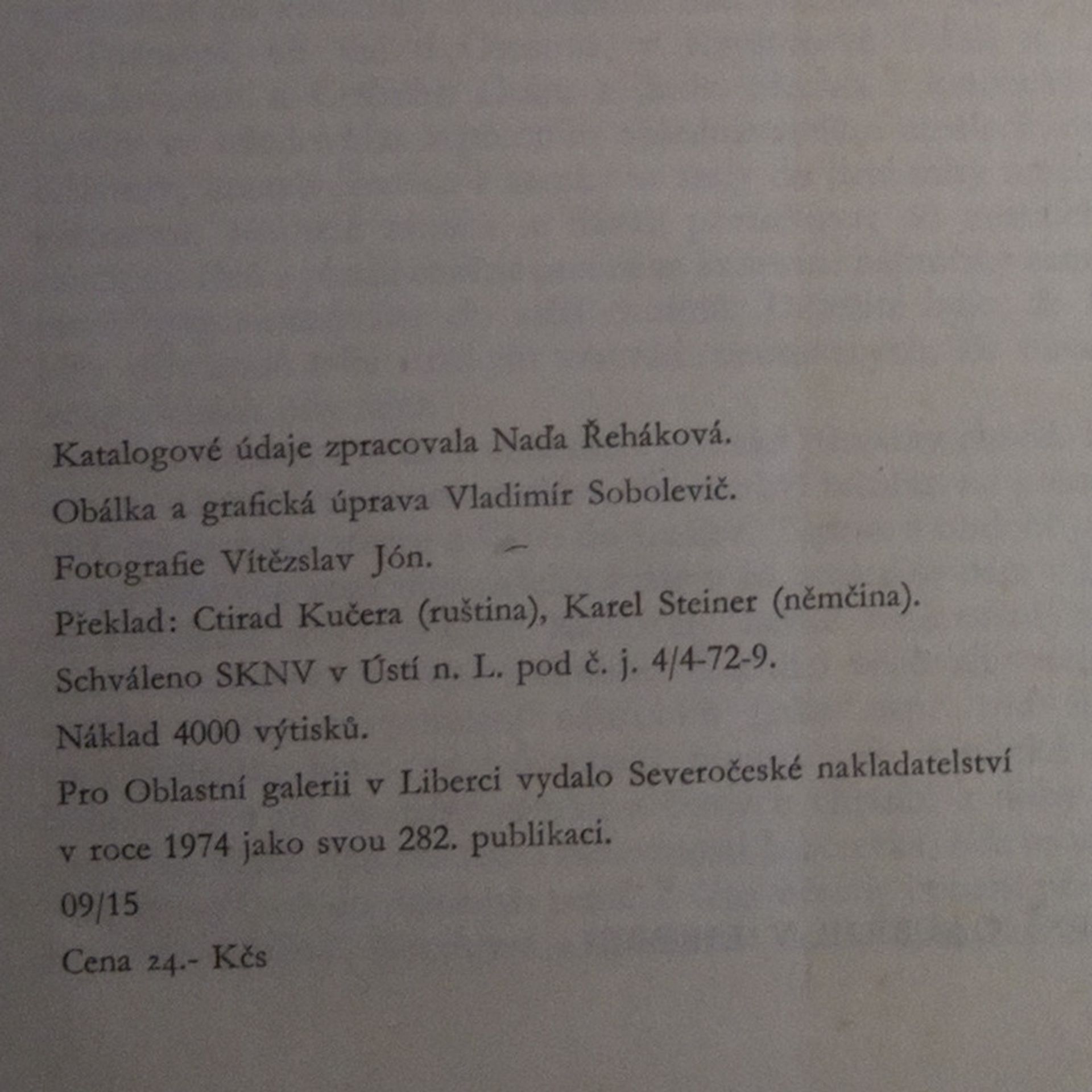 Naďa Řeháková České malířství XX. století ze sbírek Oblastní galerie v Liberci