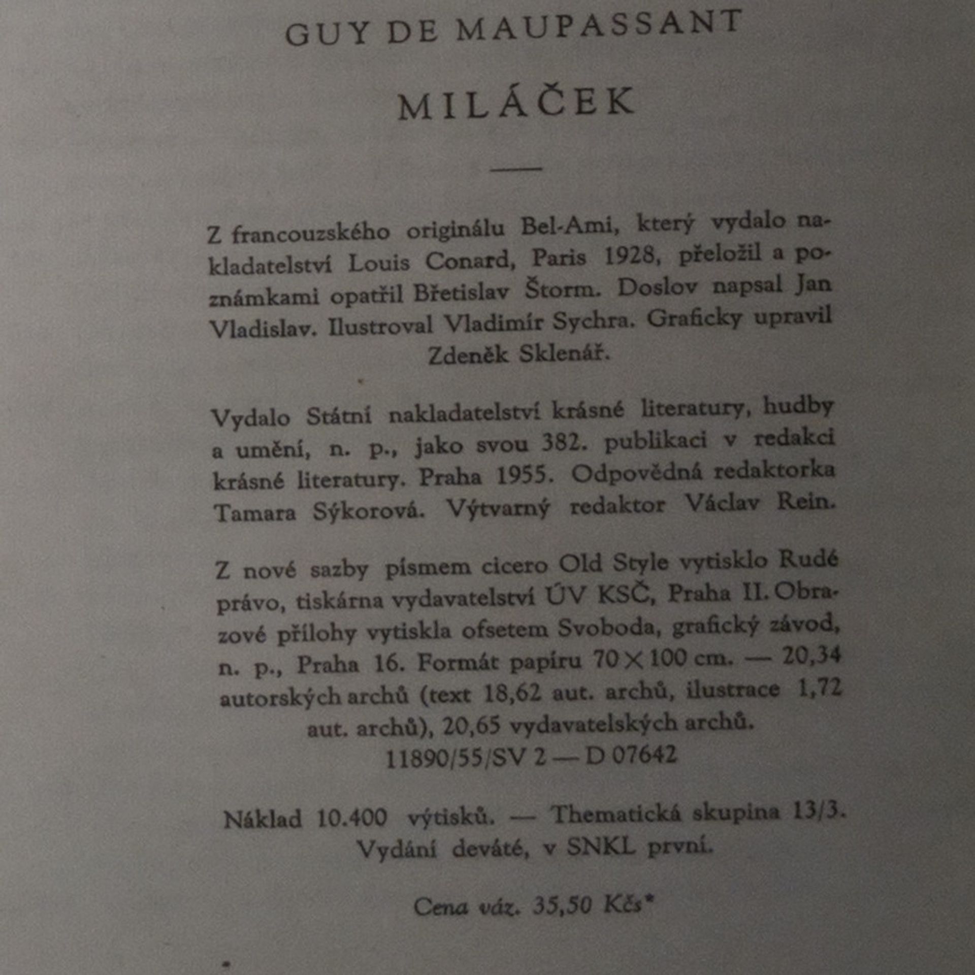 Guy de Maupassant Miláček
