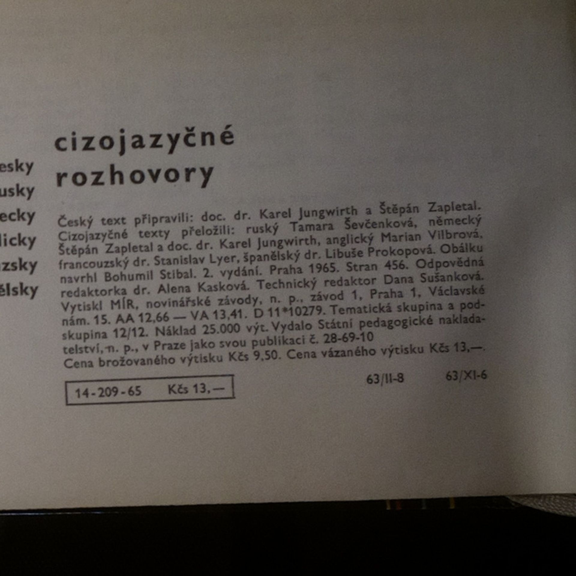 Štěpán Zapletal Cizojazyčné rozhovory