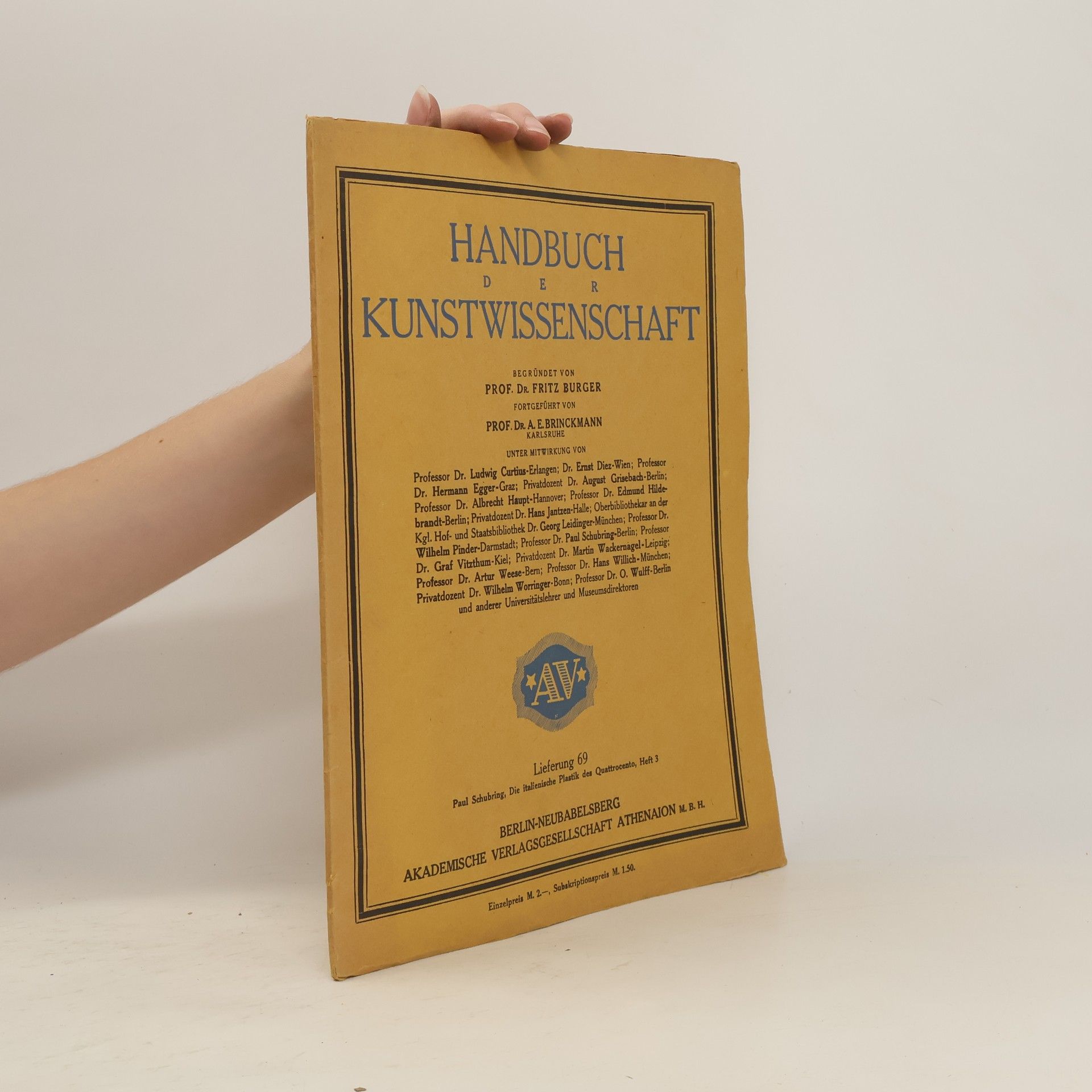 AA.VV. Handbuch der Kunstwissenschaft