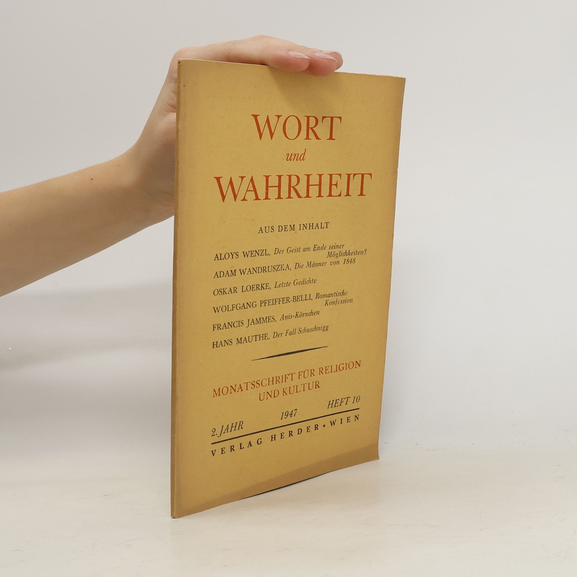 Collectif d'auteurs Wort und Wahrheit 10/1947