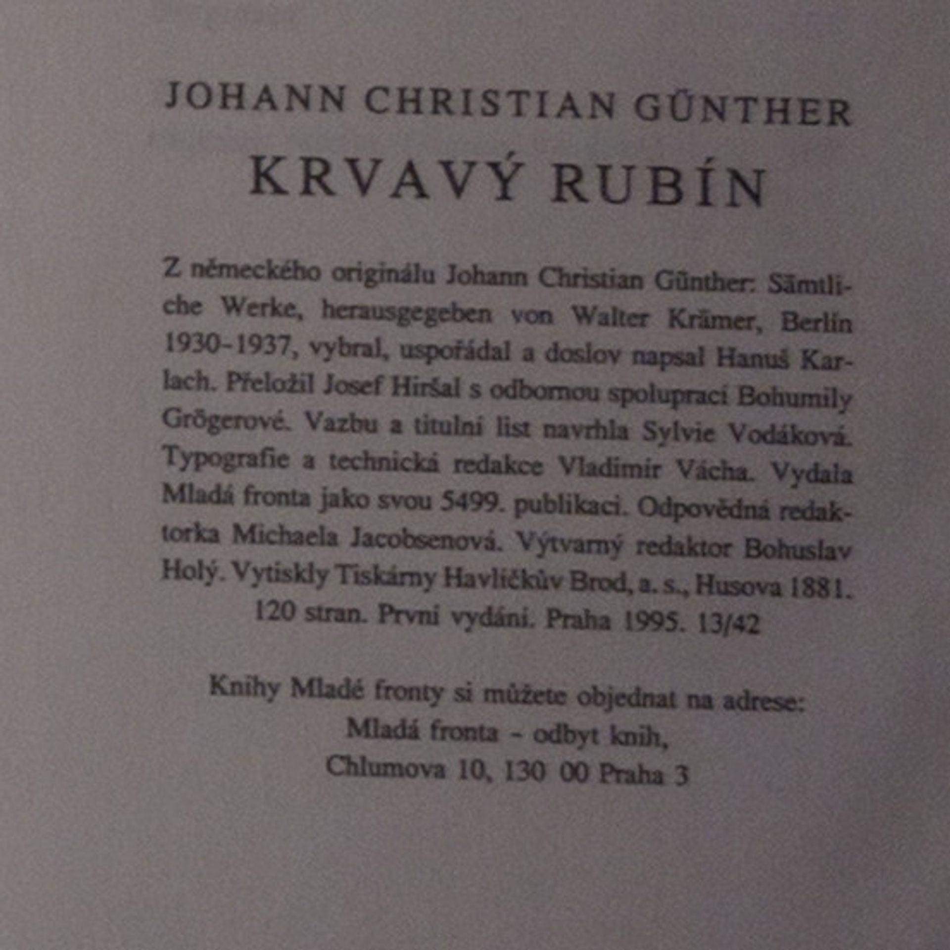 Günther Johann Christian Krvavý rubín