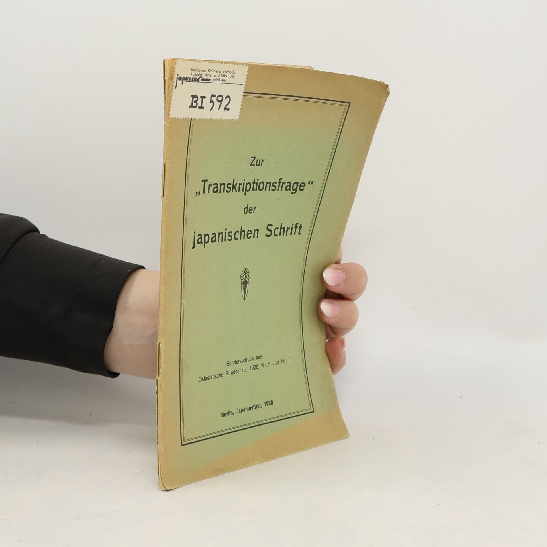 Kolektív autorov Zur "Transkriptionsfrage" der japanischen Schrift II,