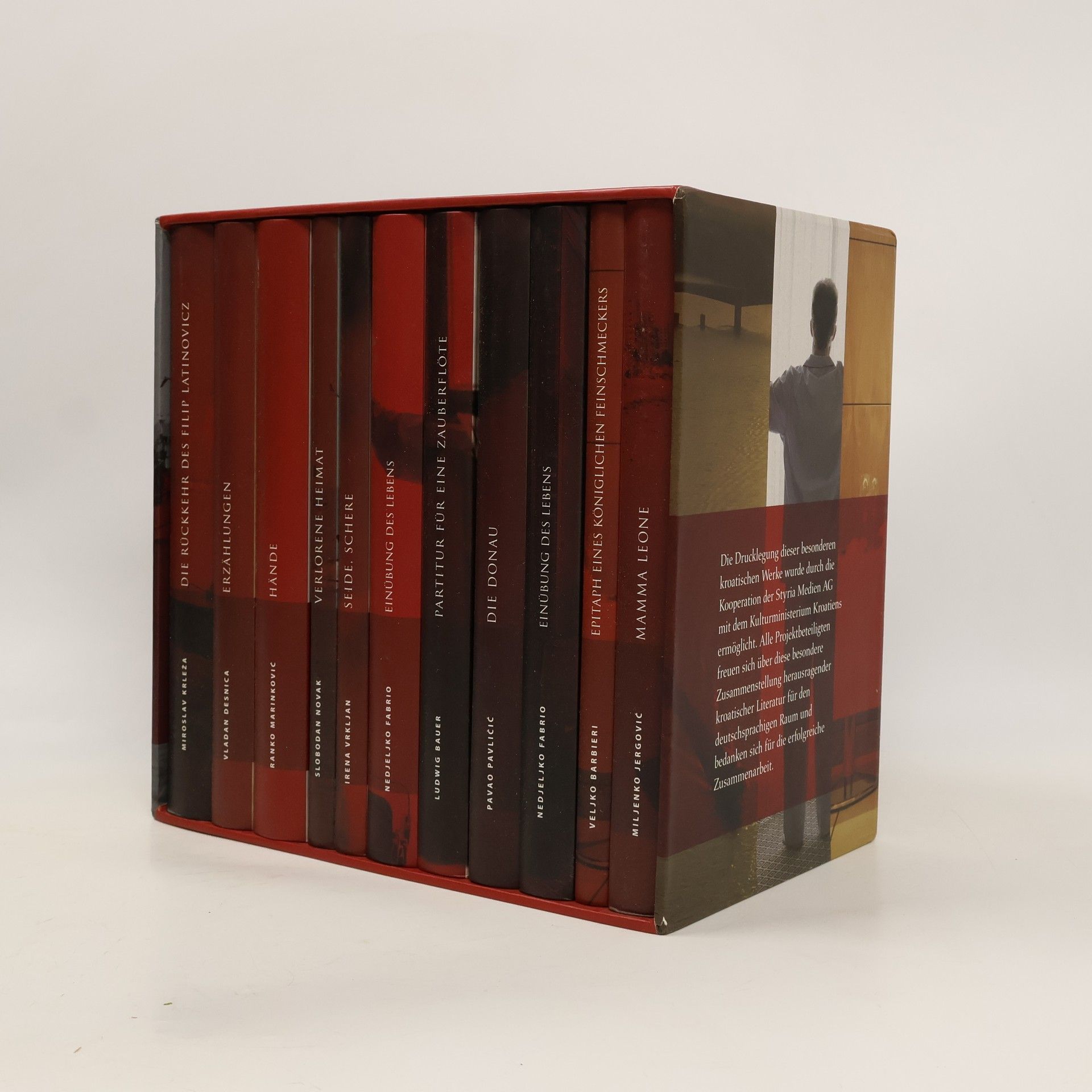 Die Rückkehr des Filip Latinovicz. Erzählungen. Mände. Verlorene Heimat. Seide, Schere. Einübung des Lebens. Partitur für eine Zauberflöte. Die Donau. Einübung des Lebens. Epitaph eines Königlichen Feinschmeckers. Mamma Leone