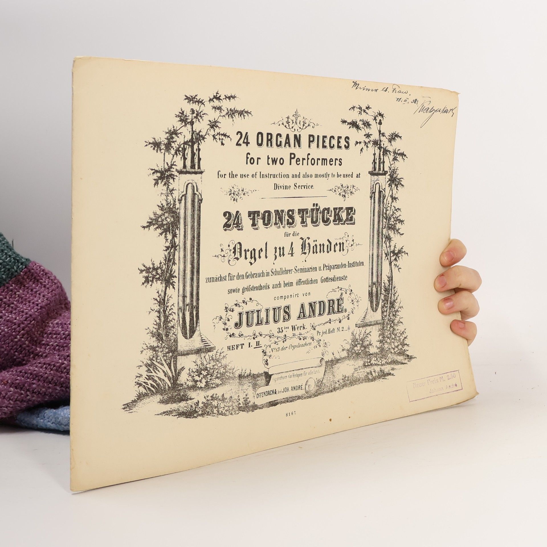 Julius André 24 Organ Pieces for Two Performers