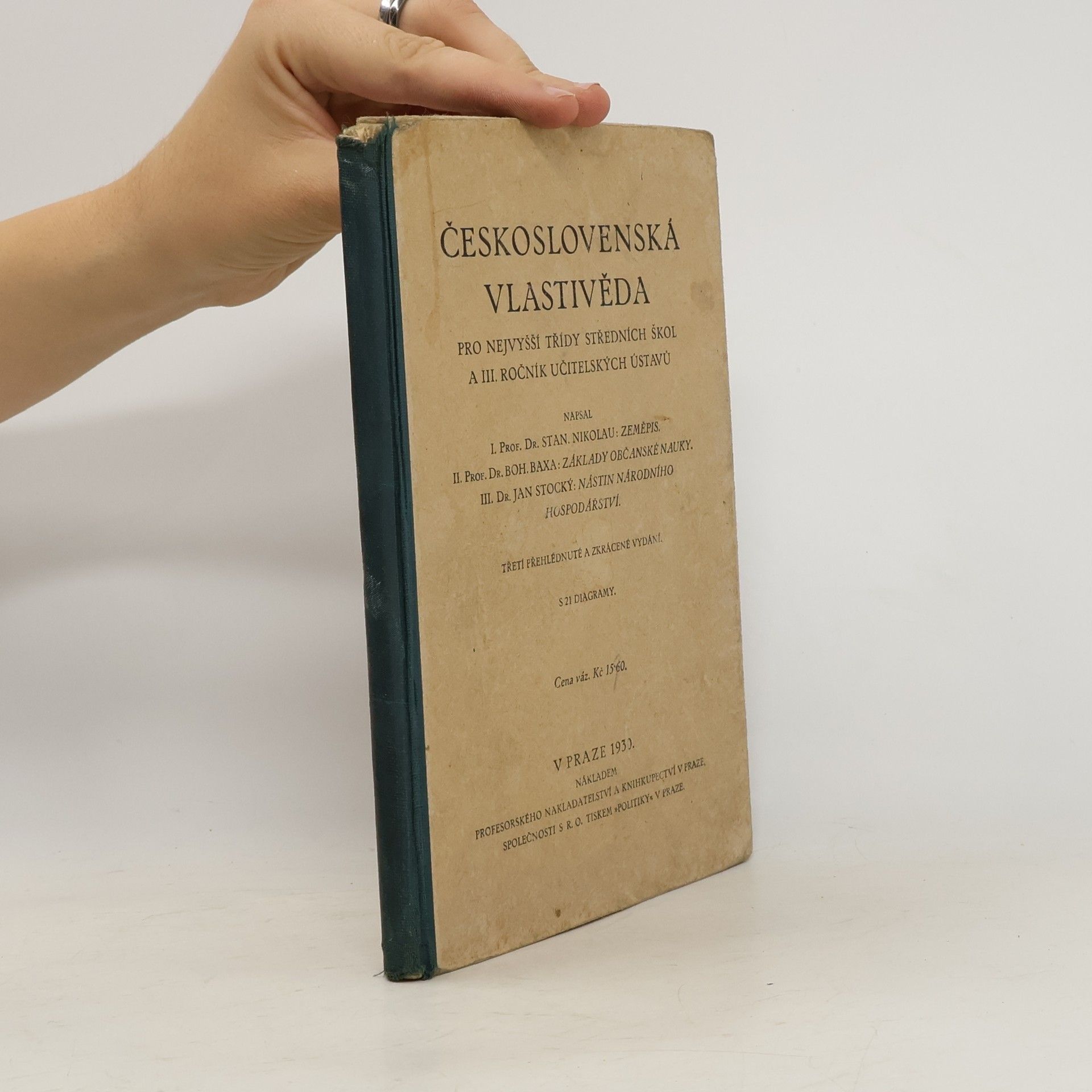 Collectif d'auteurs Československá Vlastivěda pro nejvyšší třídy středních škol a III. ročník učitelských ústavů