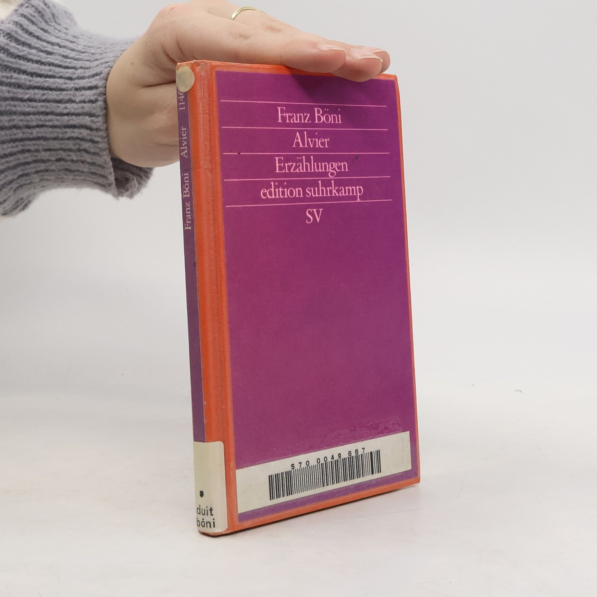 Franz Böni Edition Suhrkamp - 1140: Alvier