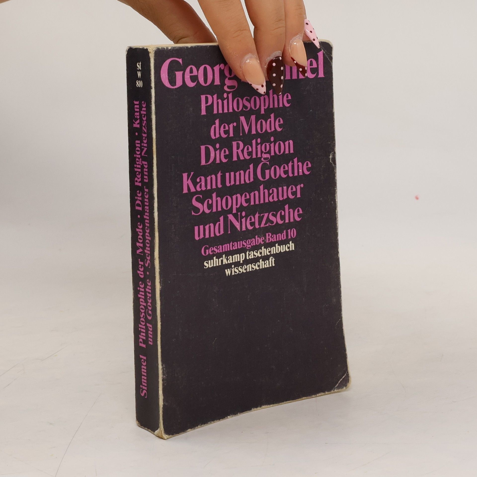 Philosophie der Mode (1905). Die Religion (1906/1912). Kant und Goethe (1906/1916); Schopenhauer und Nietzsche